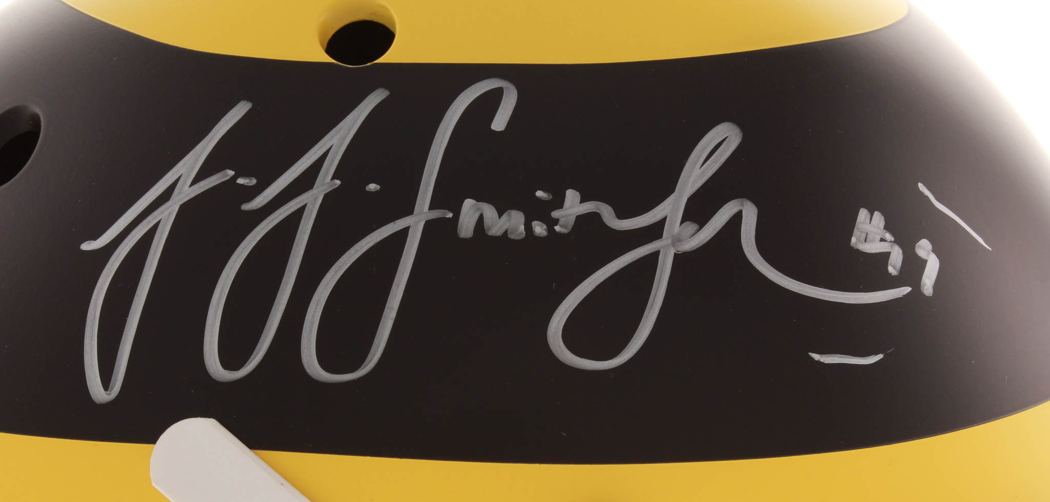 JuJu Smith-Schuster Signed Pittsburgh Steelers "Bumblebee" Full-Size Helmet (JSA COA) at PristineAuction.com JuJu Smith-Schuster Signed Pittsburgh Steelers "Bumblebee" Full-Size Helmet (JSA COA) at PristineAuction.com