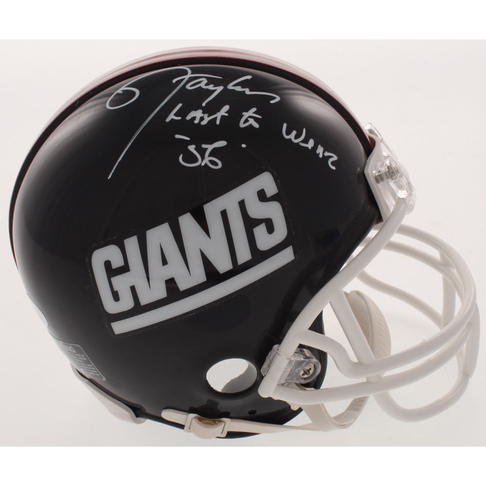 Lawrence Taylor Signed New York Giants Throwback MiniHelmet Inscribed
