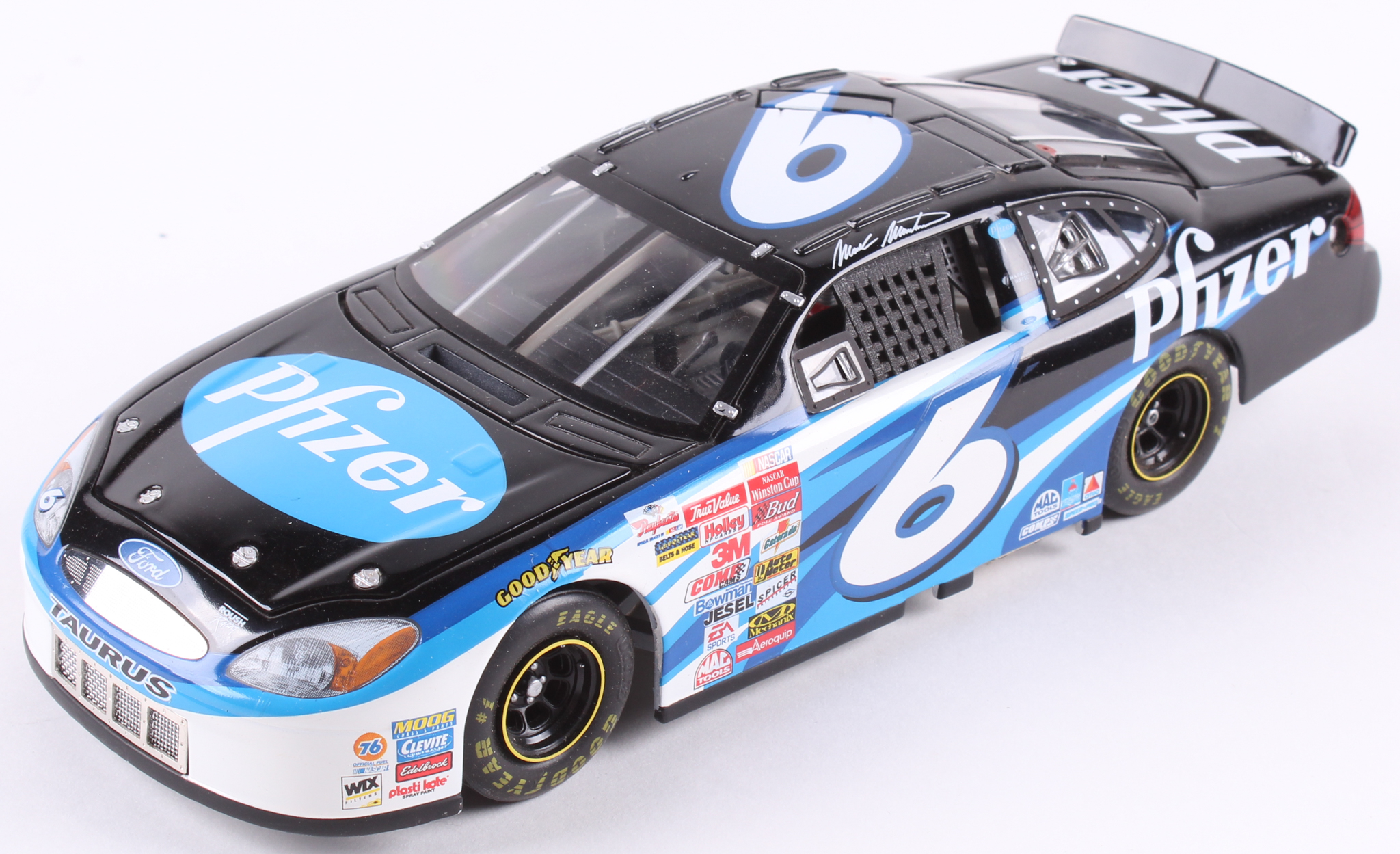 Lot of (2) 1:24 Scale Die-Cast Cars with LE Mark Martin #6 Pfizer 2002 Ford Taurus & Unopened Dale Earnhardt Jr. #3 AC Delco 1998 Chevrolet Monte Carlo at PristineAuction.com Lot of (2) 1:24 Scale Die-Cast Cars with LE Mark Martin #6 Pfizer 2002 Ford Taurus & Unopened Dale Earnhardt Jr. #3 AC Delco 1998 Chevrolet Monte Carlo at PristineAuction.com