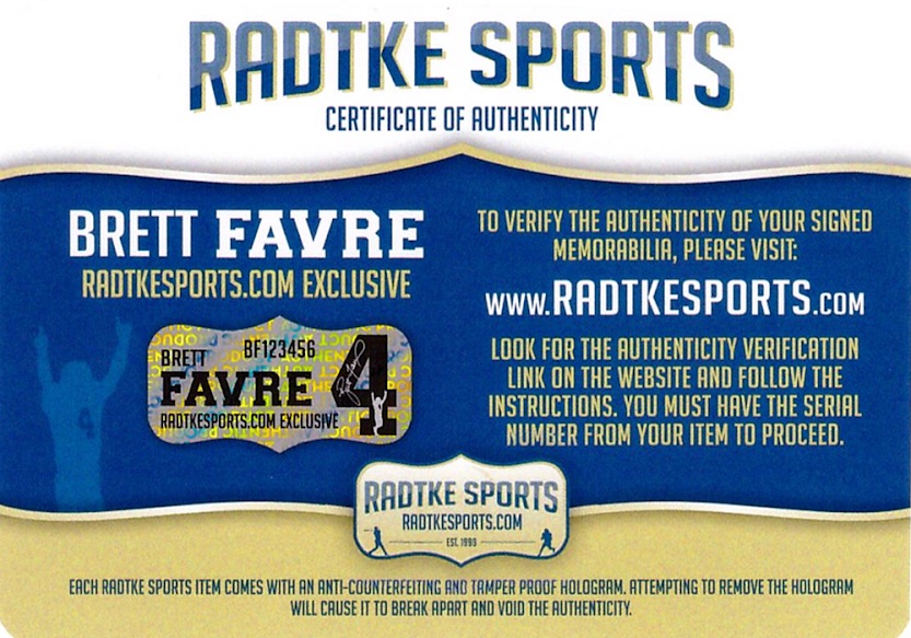 Brett Favre Signed Commemorative Brett Favre Official NFL Game Ball (Radtke COA) at PristineAuction.com Brett Favre Signed Commemorative Brett Favre Official NFL Game Ball (Radtke COA) at PristineAuction.com