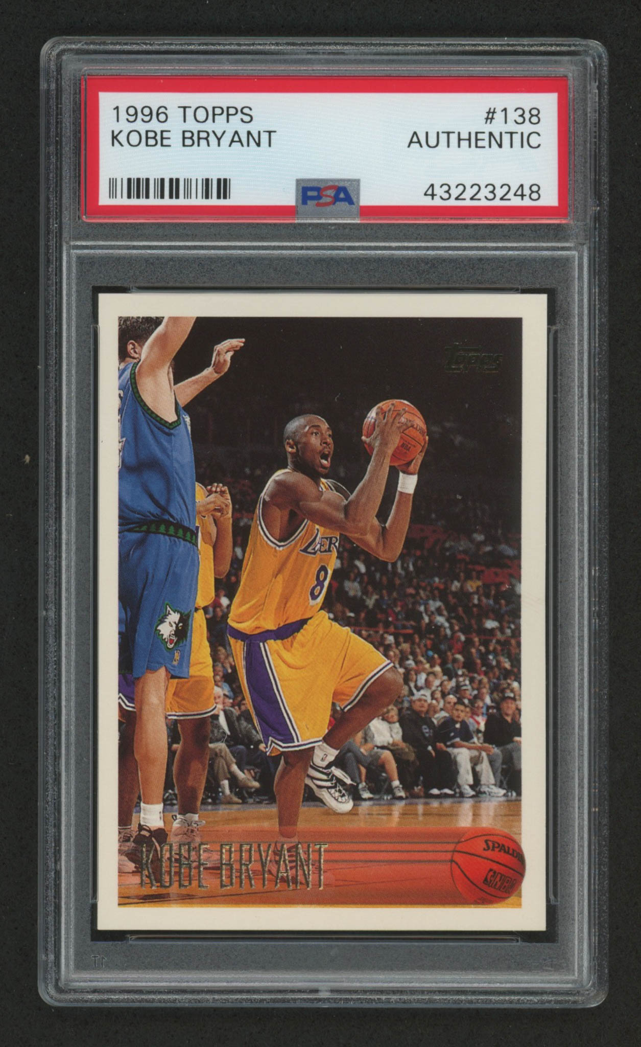 1996-97 Topps #138 Kobe Bryant RC (PSA Authentic) at PristineAuction.com 1996-97 Topps #138 Kobe Bryant RC (PSA Authentic) at PristineAuction.com
