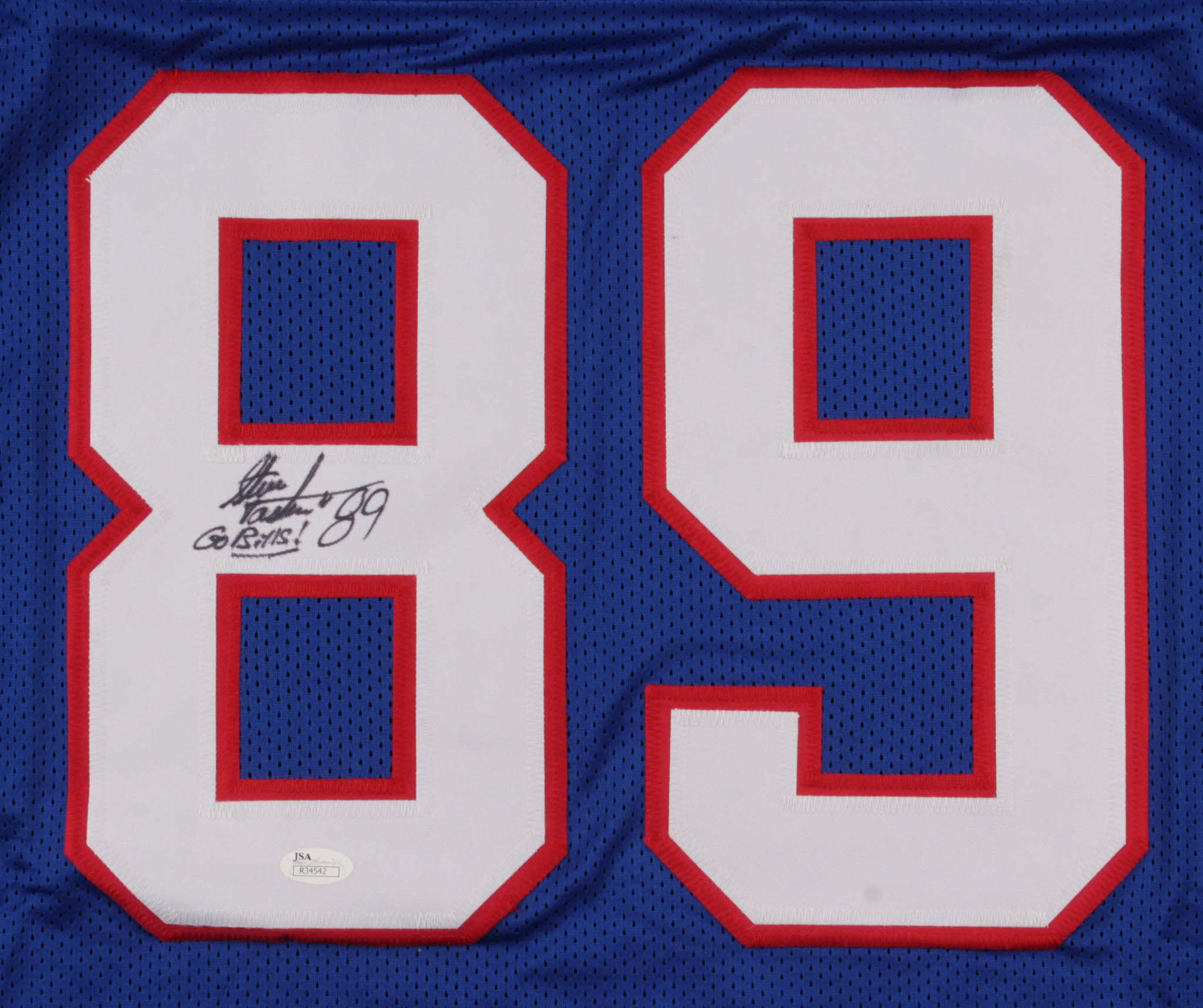 Steve Tasker Signed Jersey Inscribed "Go Bills!" (Pro Player Hologram) at PristineAuction.com Steve Tasker Signed Jersey Inscribed "Go Bills!" (Pro Player Hologram) at PristineAuction.com