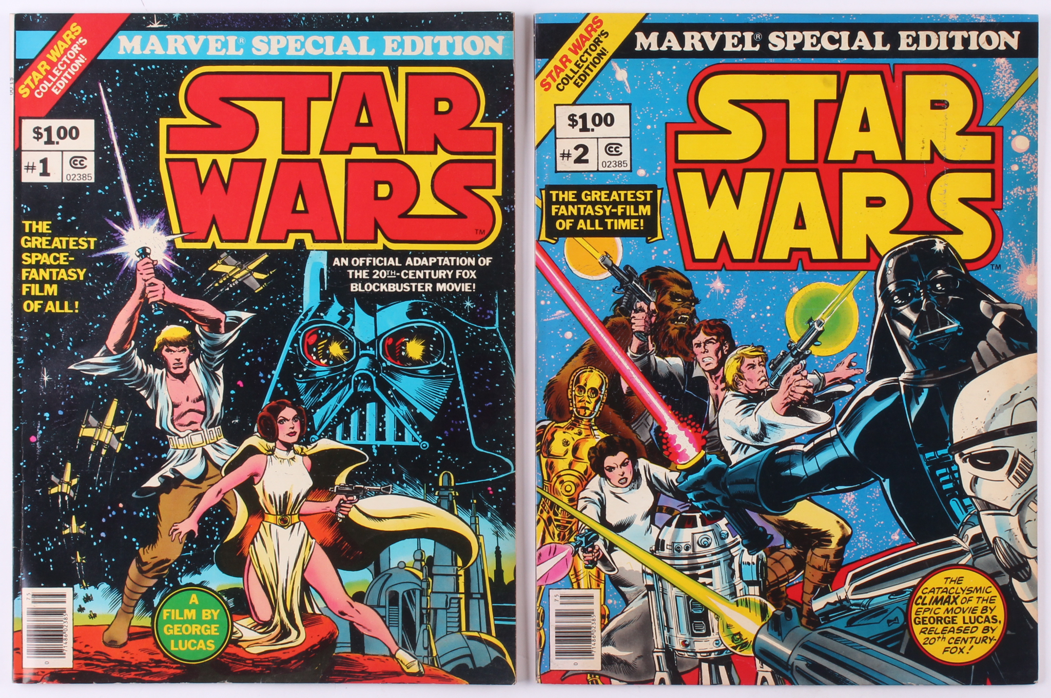 Lot of (2) 1977 "Marvel Special Edition: Star Wars" Collector's Edition Comic Books with #1 & #2 at PristineAuction.com Lot of (2) 1977 "Marvel Special Edition: Star Wars" Collector's Edition Comic Books with #1 & #2 at PristineAuction.com