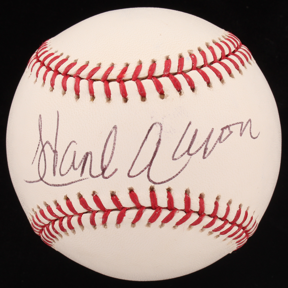Hank Aaron Signed OML Baseball (PSA COA - Graded 10) at PristineAuction.com Hank Aaron Signed OML Baseball (PSA COA - Graded 10) at PristineAuction.com