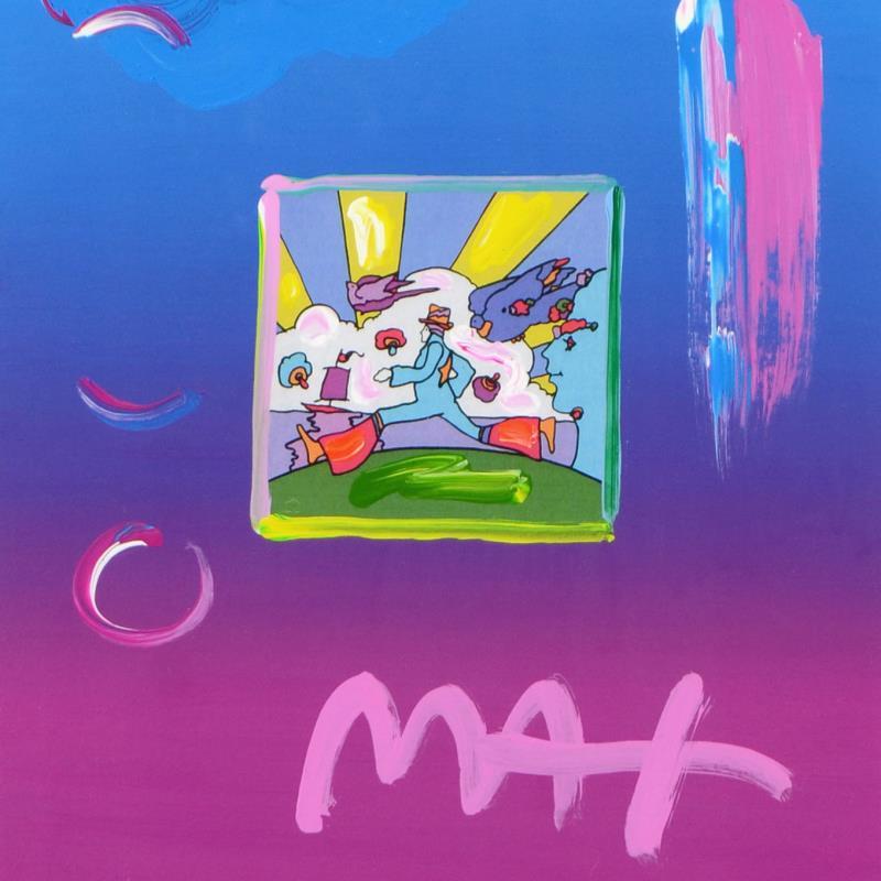 Peter Max Signed "Cosmic Runner" 18x21 Custom Framed One-Of-A-Kind Acrylic Mixed Media at PristineAuction.com Peter Max Signed "Cosmic Runner" 18x21 Custom Framed One-Of-A-Kind Acrylic Mixed Media at PristineAuction.com