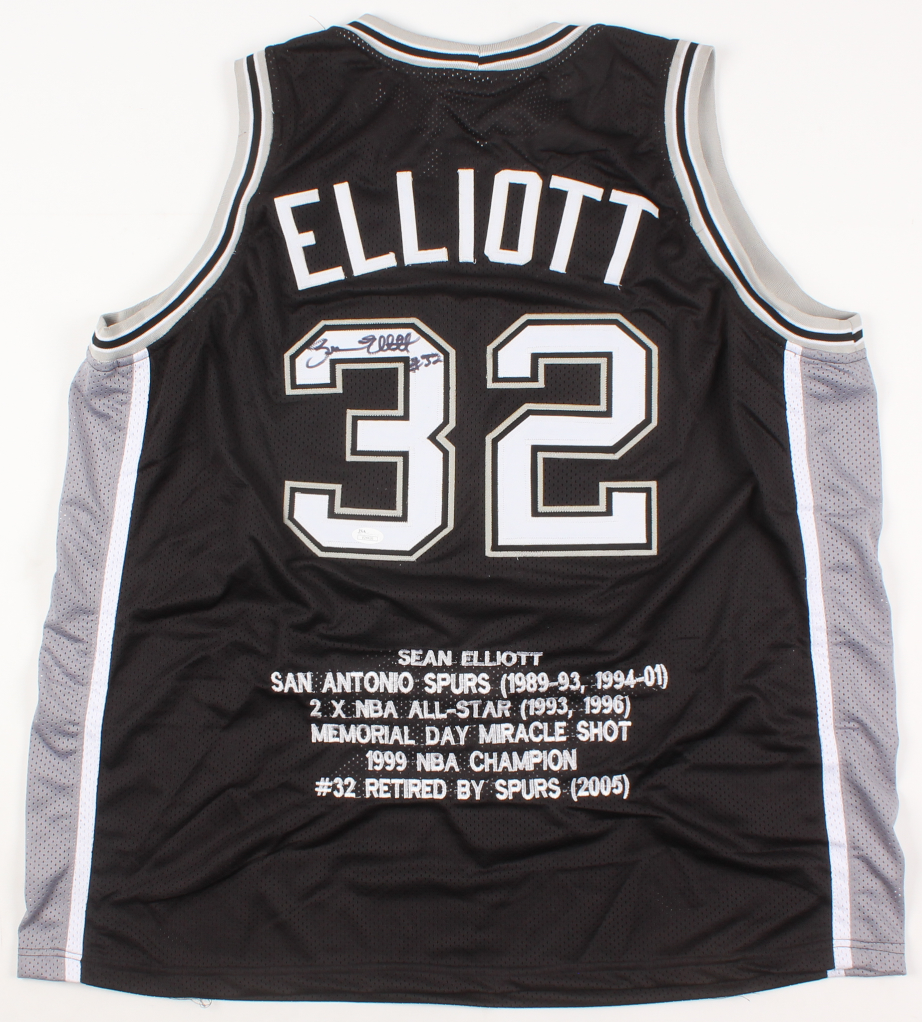 Sean Elliott Signed Career Highlight Stat Jersey (JSA COA) at PristineAuction.com Sean Elliott Signed Career Highlight Stat Jersey (JSA COA) at PristineAuction.com