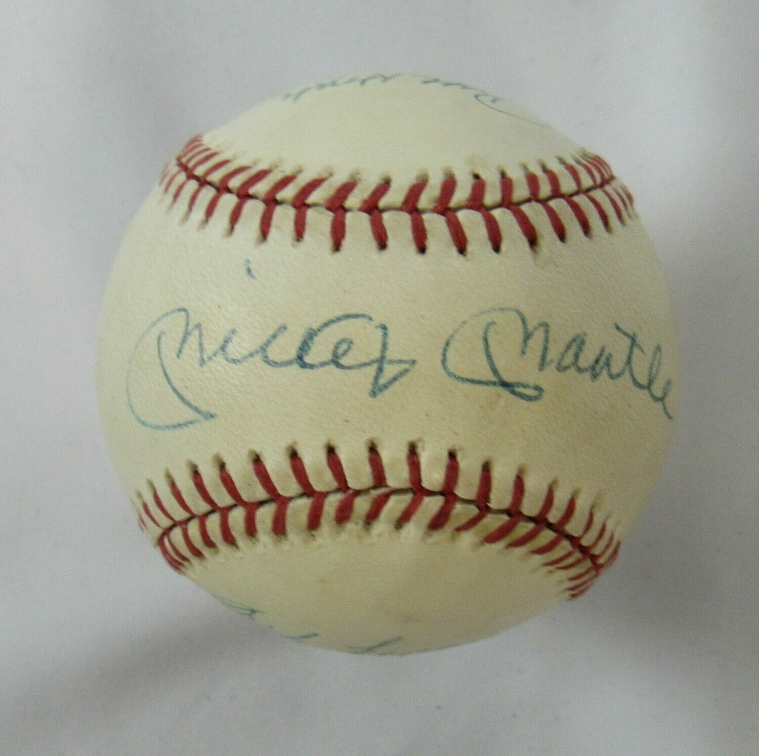 OPL Baseball Signed By (7) with Mickey Mantle, Enos Slaughter, Whitey Ford (JSA LOA) at PristineAuction.com OPL Baseball Signed By (7) with Mickey Mantle, Enos Slaughter, Whitey Ford (JSA LOA) at PristineAuction.com