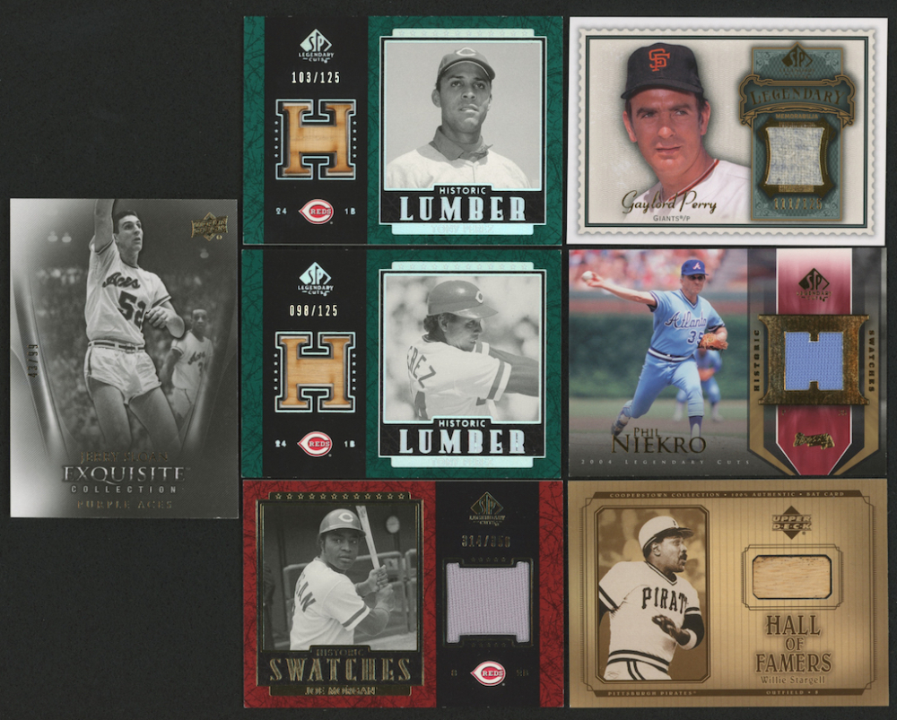 Lot of (7) Trading Cards with 201112 Exquisite Collection 41 Jerry Sloan, 2003 SP Legendary