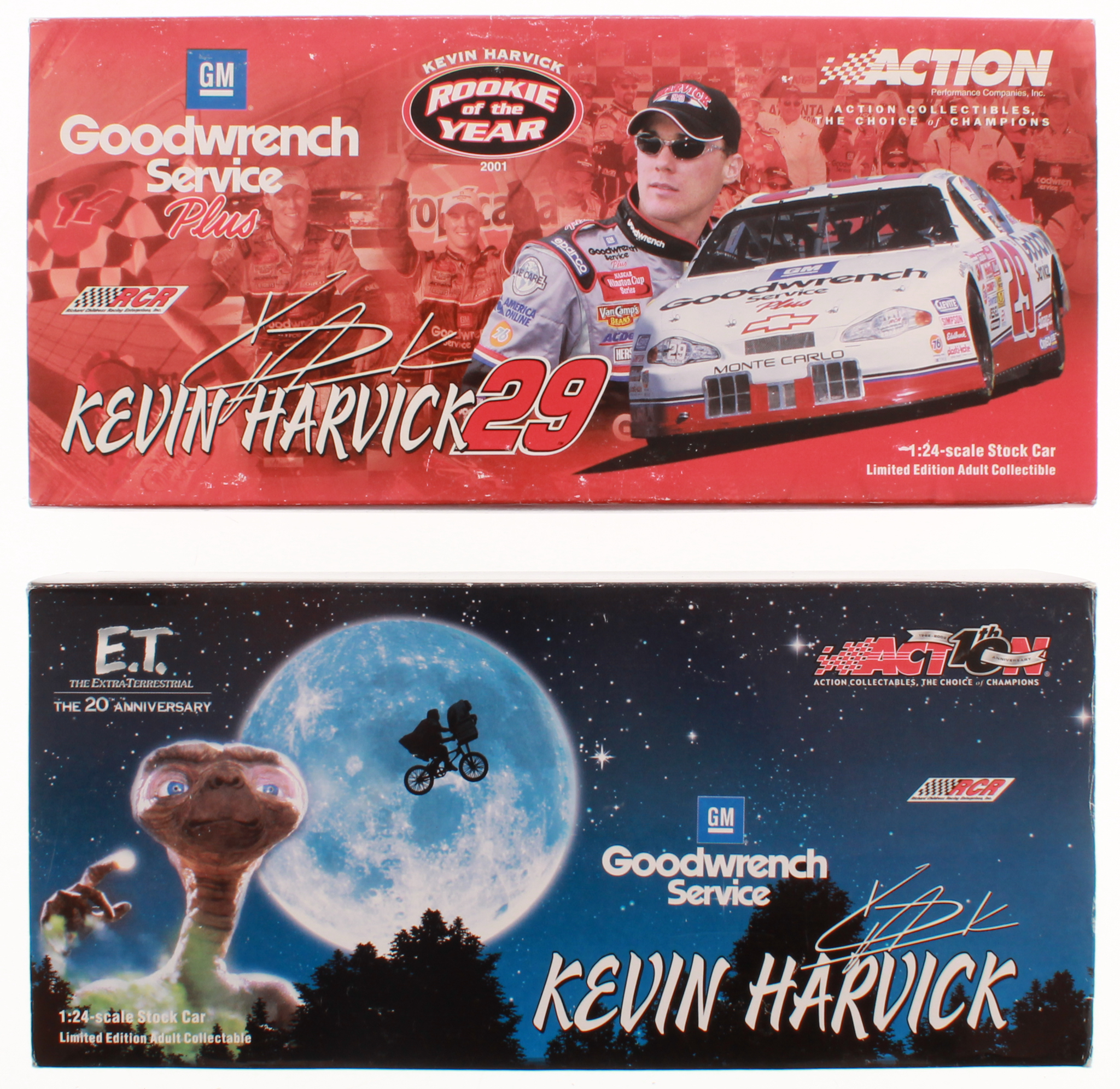 Lot of (2) Kevin Harvick LE 1:24 Scale Die-Cast Cars with #29 GM Goodwrench Service / E.T. 2002 Monte Carlo & #29 GM Goodwrench Service Plus 2001 Monte Carlo at PristineAuction.com Lot of (2) Kevin Harvick LE 1:24 Scale Die-Cast Cars with #29 GM Goodwrench Service / E.T. 2002 Monte Carlo & #29 GM Goodwrench Service Plus 2001 Monte Carlo at PristineAuction.com