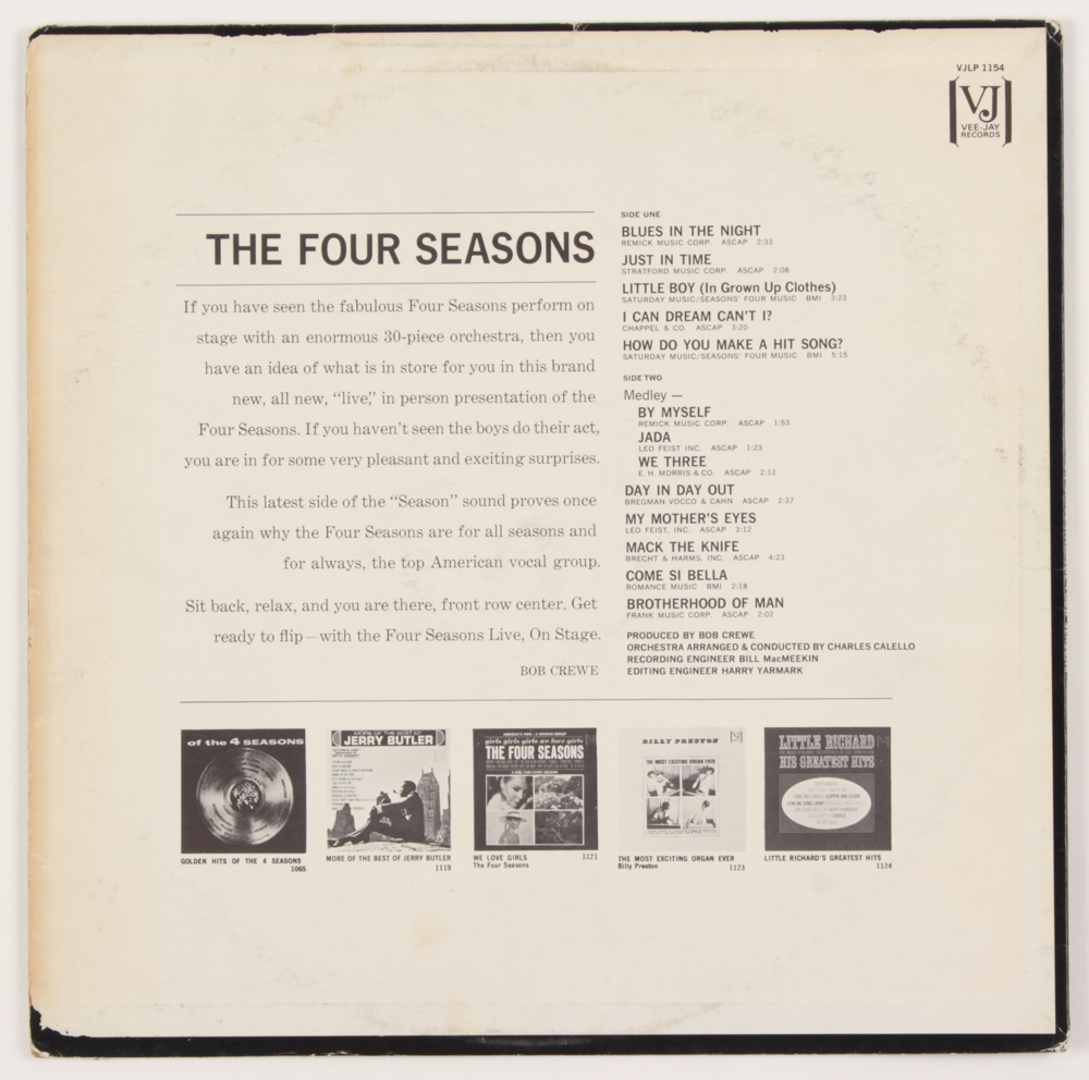 Frankie Valli Signed "The Four Seasons" Vinyl Record Album Cover (PSA COA) at PristineAuction.com Frankie Valli Signed "The Four Seasons" Vinyl Record Album Cover (PSA COA) at PristineAuction.com