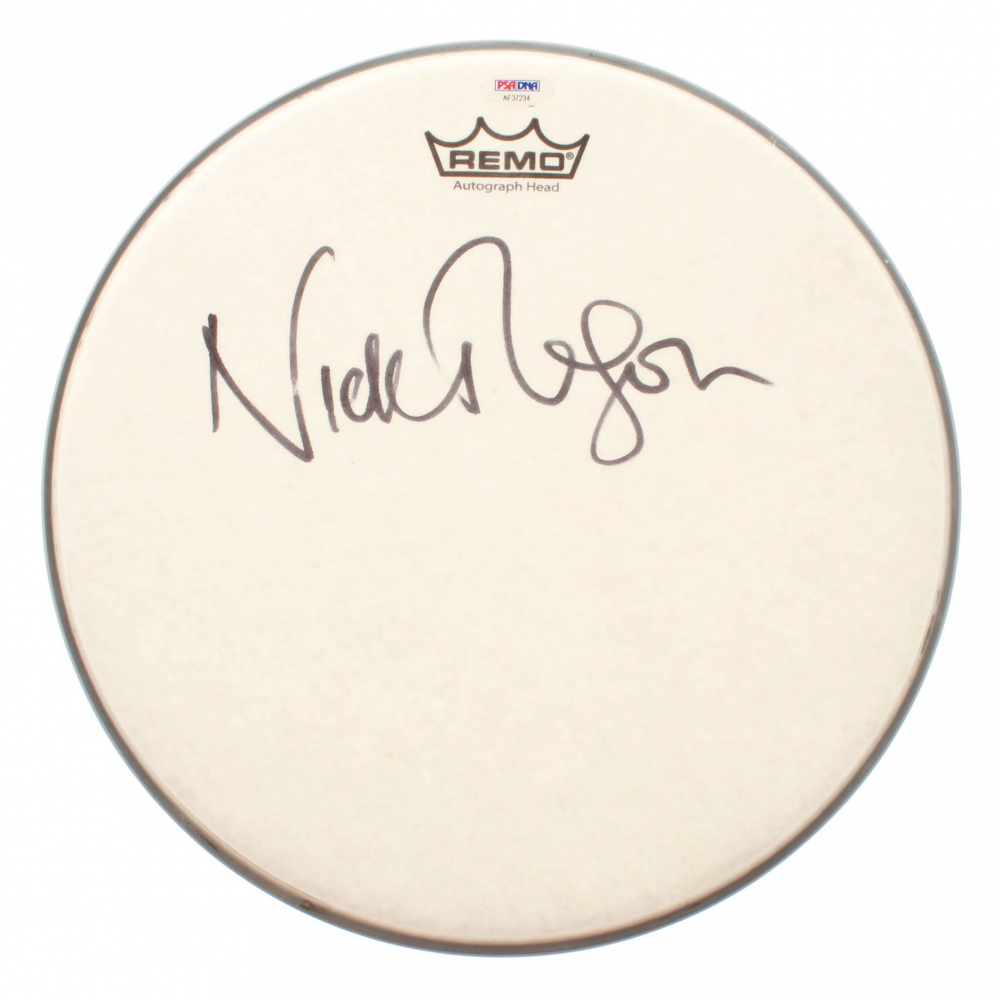 Nick Mason Signed Drum Head (PSA COA) Pristine Auction