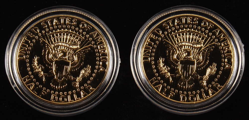 thumbnail image 2 of 2019 JFK Kennedy Half Dollar 2-Coin Set - Rose Gold Plated - Both P & D Mint Marks - Uncirculated 2 of 12