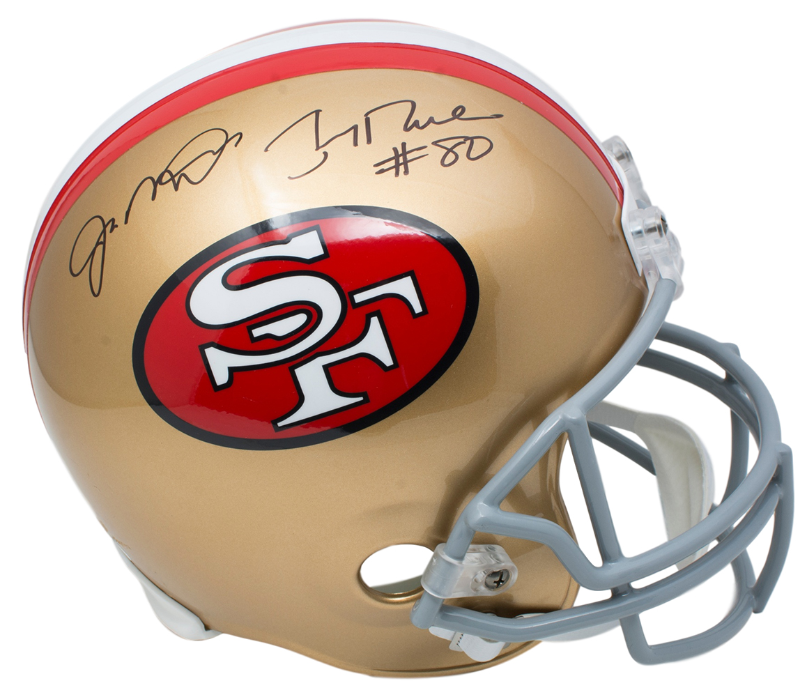 Joe Montana & Jerry Rice Signed 49ers Full-Size Helmet (JSA COA) at PristineAuction.com Joe Montana & Jerry Rice Signed 49ers Full-Size Helmet (JSA COA) at PristineAuction.com