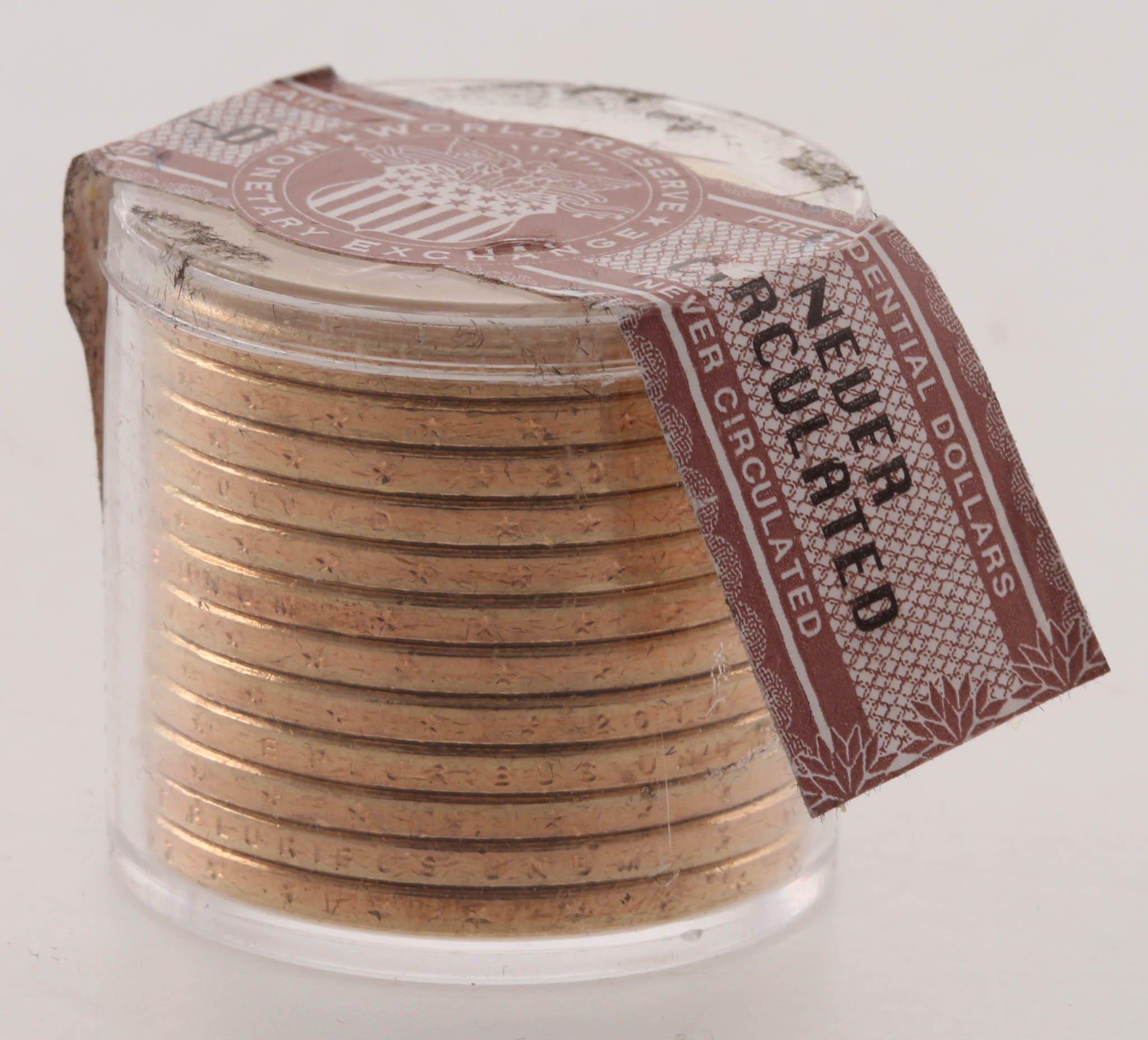 Ballistic Roll of (12) 2010-D Abraham Lincoln Presidential $1 Dollar Coins (Uncirculated) at PristineAuction.com Ballistic Roll of (12) 2010-D Abraham Lincoln Presidential $1 Dollar Coins (Uncirculated) at PristineAuction.com