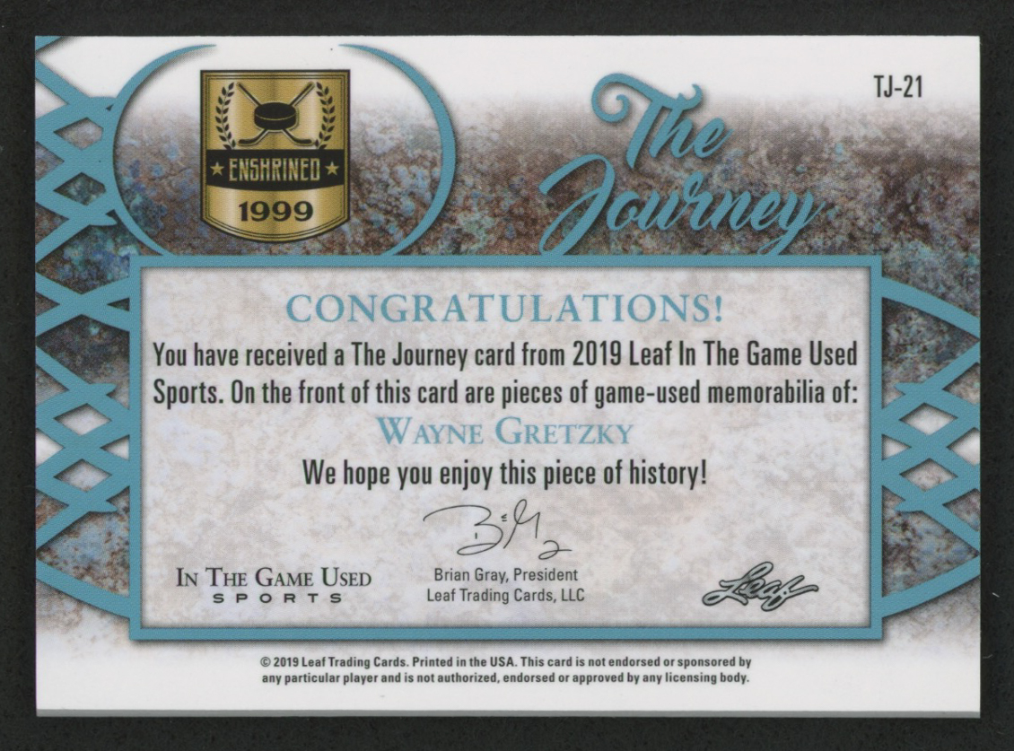 2019 ITG Used Sports The Journey Dual Memorabilia Red Spectrum #TJWG1 Wayne Gretzky at PristineAuction.com 2019 ITG Used Sports The Journey Dual Memorabilia Red Spectrum #TJWG1 Wayne Gretzky at PristineAuction.com