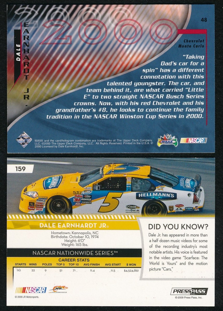 Lot of (2) Dale Earnhardt Jr. Signed NASCAR Cards (PA LOA) at PristineAuction.com Lot of (2) Dale Earnhardt Jr. Signed NASCAR Cards (PA LOA) at PristineAuction.com