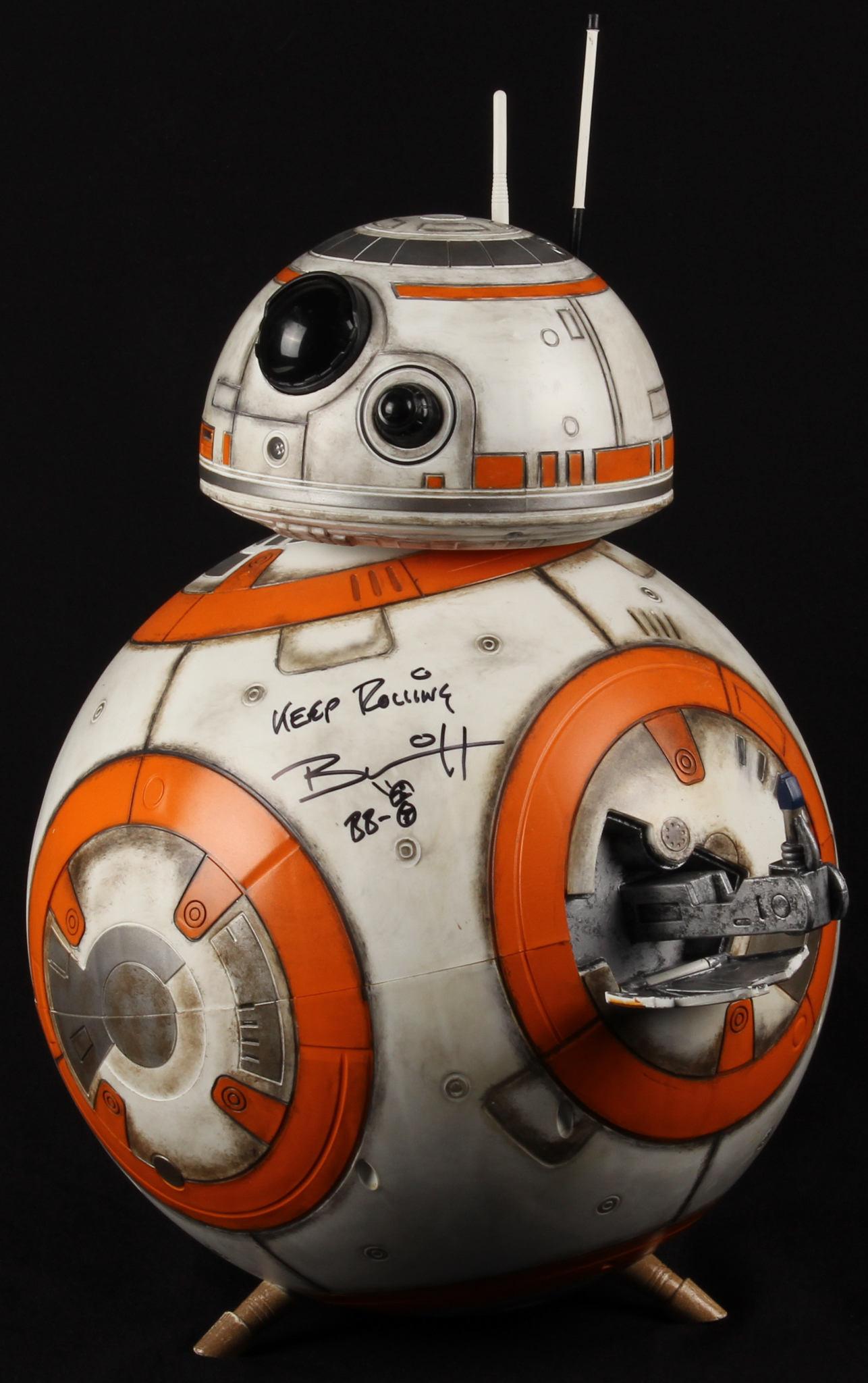 Brian Herring Signed Disney "Star Wars: The Force Awakens" Big-Figs Deluxe 18" Custom Hand-Painted BB-8 Figure Inscribed "Keep Rolling" & "BB-8" with Hand-Drawn BB-8 Sketch - 1/1 (PA COA) at PristineAuction.com Brian Herring Signed Disney "Star Wars: The Force Awakens" Big-Figs Deluxe 18" Custom Hand-Painted BB-8 Figure Inscribed "Keep Rolling" & "BB-8" with Hand-Drawn BB-8 Sketch - 1/1 (PA COA) at PristineAuction.com