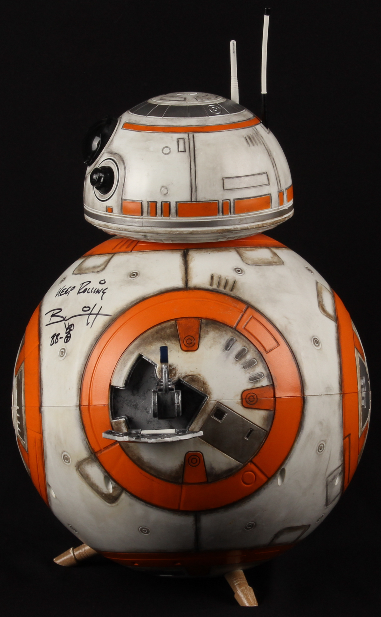 Brian Herring Signed Disney "Star Wars: The Force Awakens" Big-Figs Deluxe 18" Custom Hand-Painted BB-8 Figure Inscribed "Keep Rolling" & "BB-8" with Hand-Drawn BB-8 Sketch - 1/1 (PA COA) at PristineAuction.com Brian Herring Signed Disney "Star Wars: The Force Awakens" Big-Figs Deluxe 18" Custom Hand-Painted BB-8 Figure Inscribed "Keep Rolling" & "BB-8" with Hand-Drawn BB-8 Sketch - 1/1 (PA COA) at PristineAuction.com