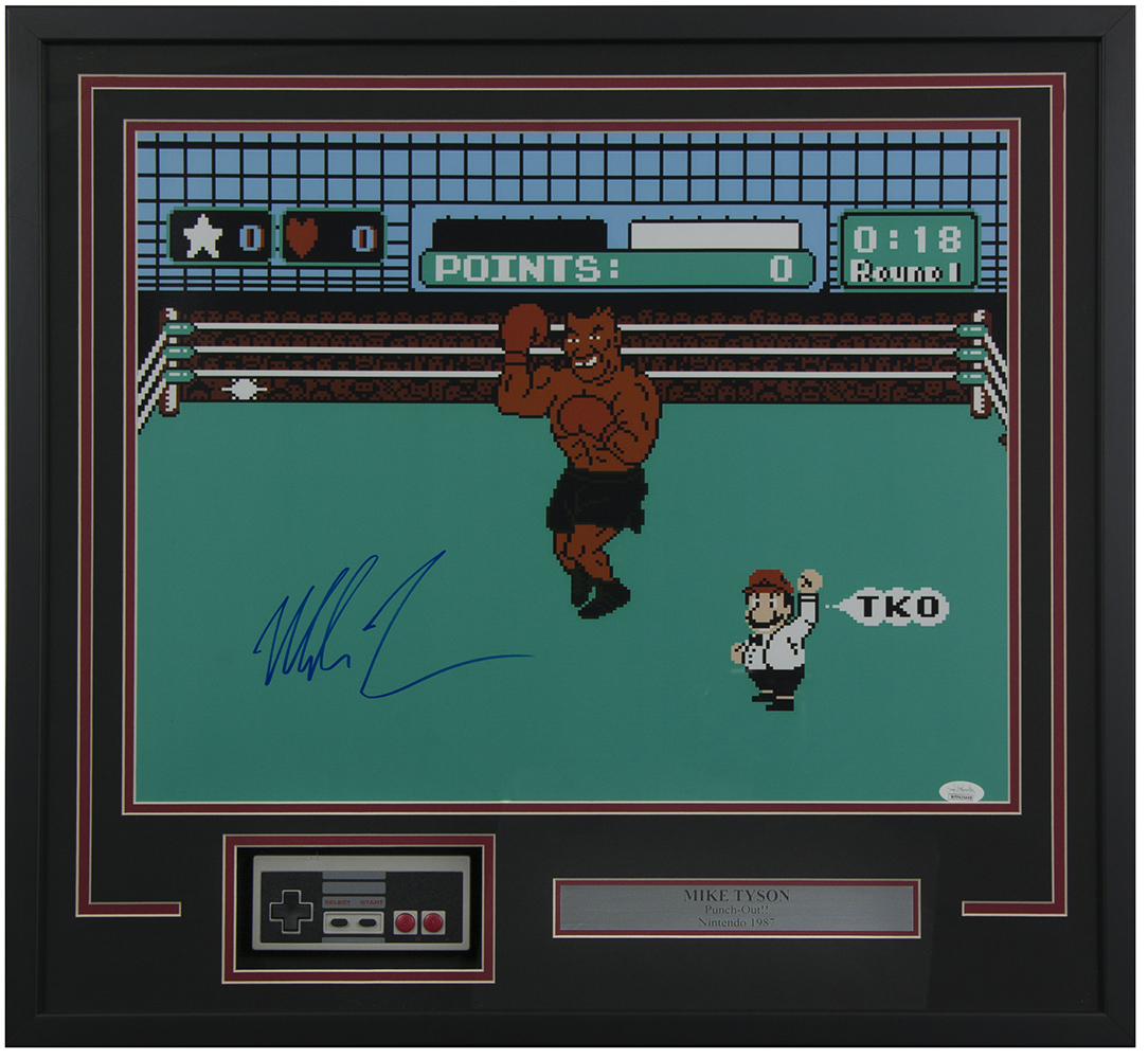 Mike Tyson Signed "Punch-Out!!" 24x26 Custom Framed Photo Display with Nintendo Controller (JSA COA) at PristineAuction.com Mike Tyson Signed "Punch-Out!!" 24x26 Custom Framed Photo Display with Nintendo Controller (JSA COA) at PristineAuction.com