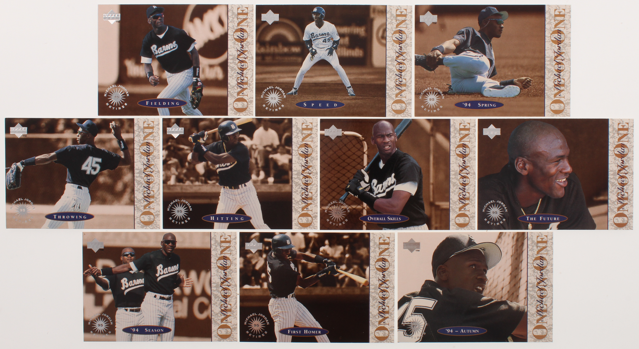 Complete Set of 1995 Upper Deck Minors Michael Jordan One On One Baseball Cards at PristineAuction.com Complete Set of 1995 Upper Deck Minors Michael Jordan One On One Baseball Cards at PristineAuction.com