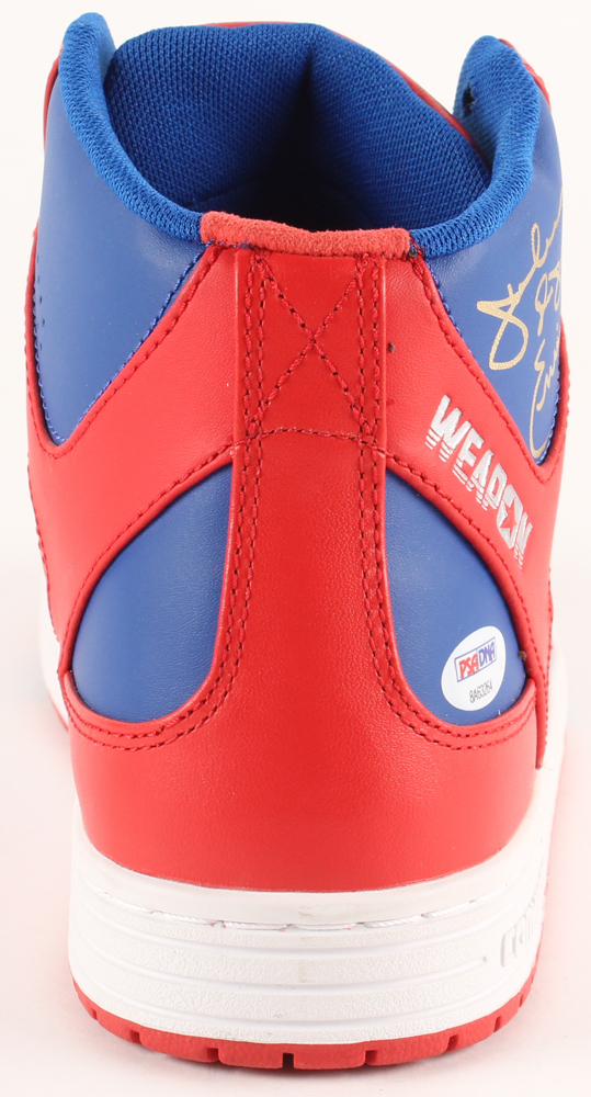 Julius Erving Signed Vintage Converse Weapon Basketball Shoe with Display Case (PSA COA) at PristineAuction.com Julius Erving Signed Vintage Converse Weapon Basketball Shoe with Display Case (PSA COA) at PristineAuction.com