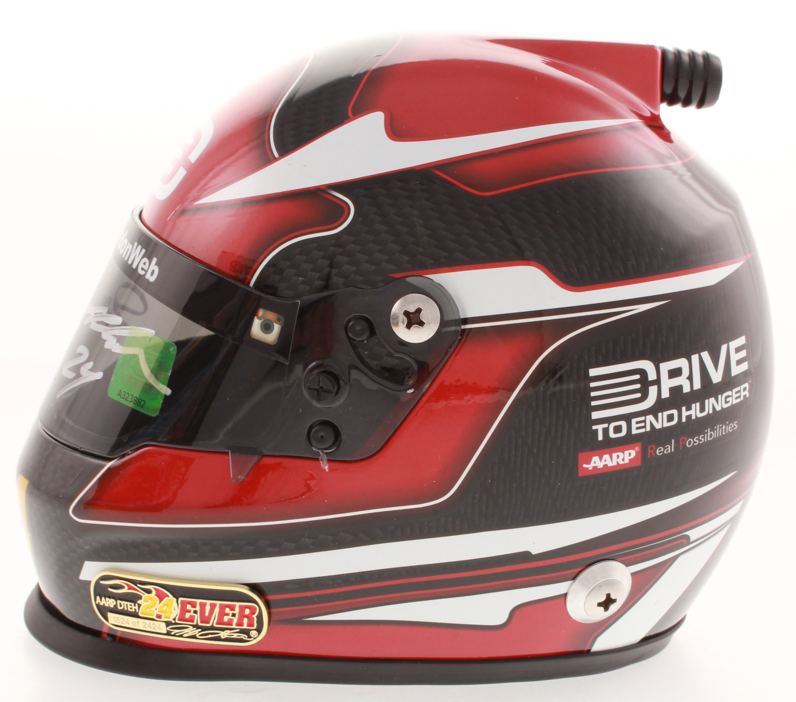 Jeff Gordon Signed NASCAR Limited Edition AARP/DTEH 1:3 Scale Mini-Helmet (Gordon Hologram) at PristineAuction.com Jeff Gordon Signed NASCAR Limited Edition AARP/DTEH 1:3 Scale Mini-Helmet (Gordon Hologram) at PristineAuction.com