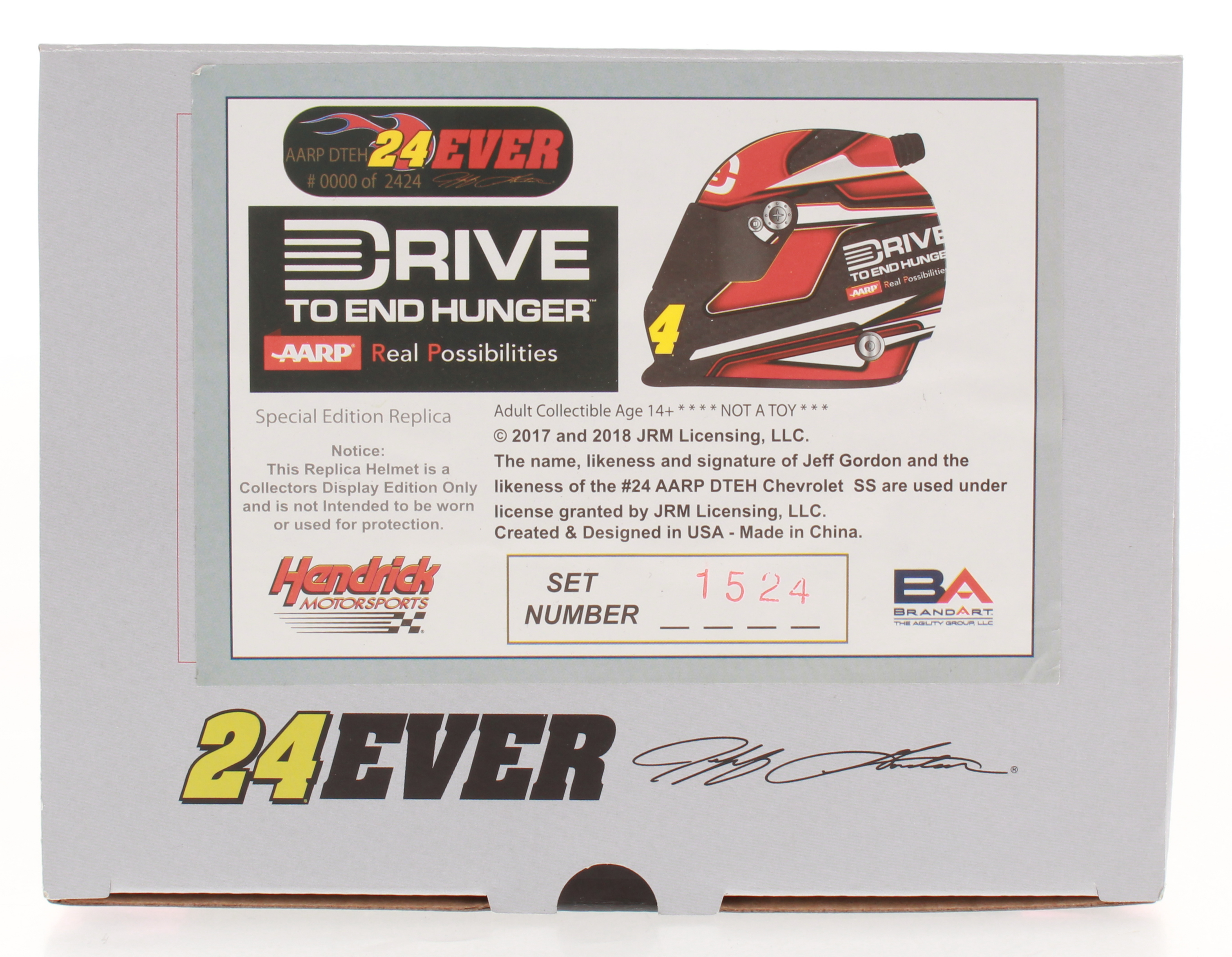 Jeff Gordon Signed NASCAR Limited Edition AARP/DTEH 1:3 Scale Mini-Helmet (Gordon Hologram) at PristineAuction.com Jeff Gordon Signed NASCAR Limited Edition AARP/DTEH 1:3 Scale Mini-Helmet (Gordon Hologram) at PristineAuction.com