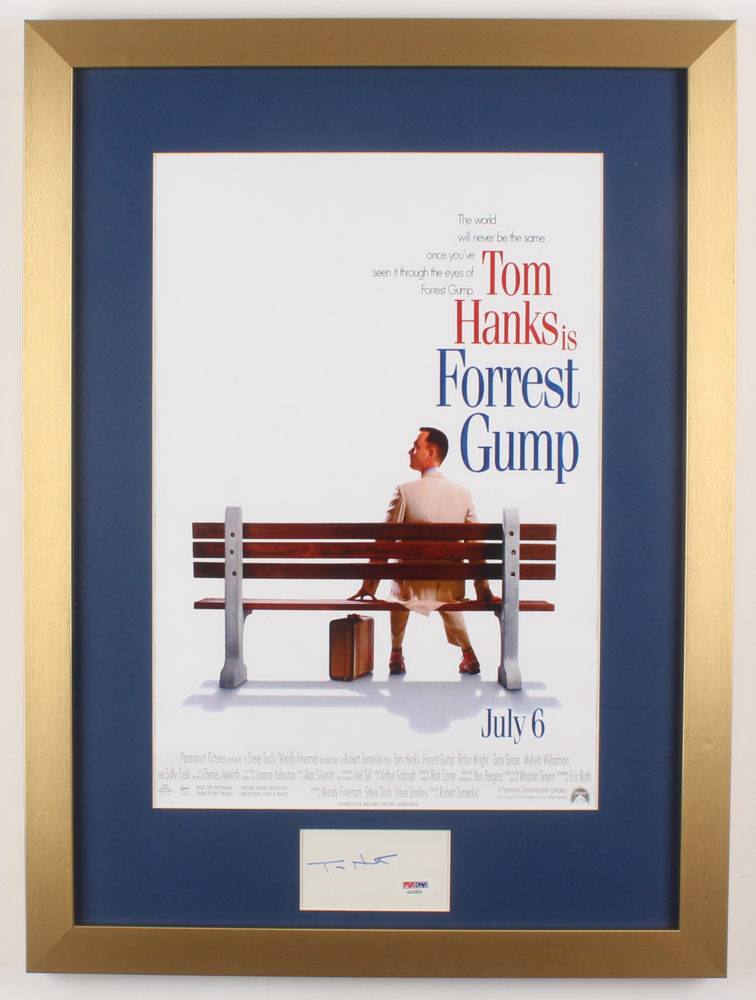 Tom Hanks Signed "Forrest Gump" 17x23 Custom Framed Cut Display (PSA COA) at PristineAuction.com Tom Hanks Signed "Forrest Gump" 17x23 Custom Framed Cut Display (PSA COA) at PristineAuction.com
