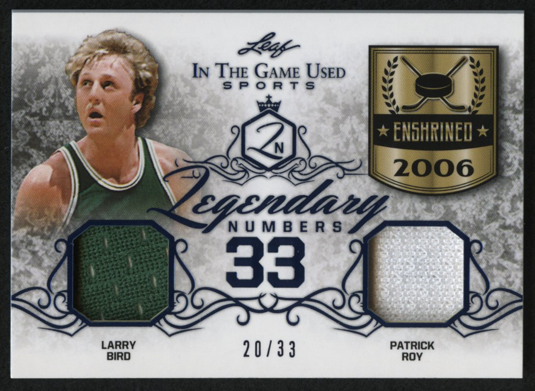 2019 ITG Used Sports Legendary Numbers Dual Memorabilia Navy Blue #LN29 Larry Bird / Patrick Roy at PristineAuction.com 2019 ITG Used Sports Legendary Numbers Dual Memorabilia Navy Blue #LN29 Larry Bird / Patrick Roy at PristineAuction.com