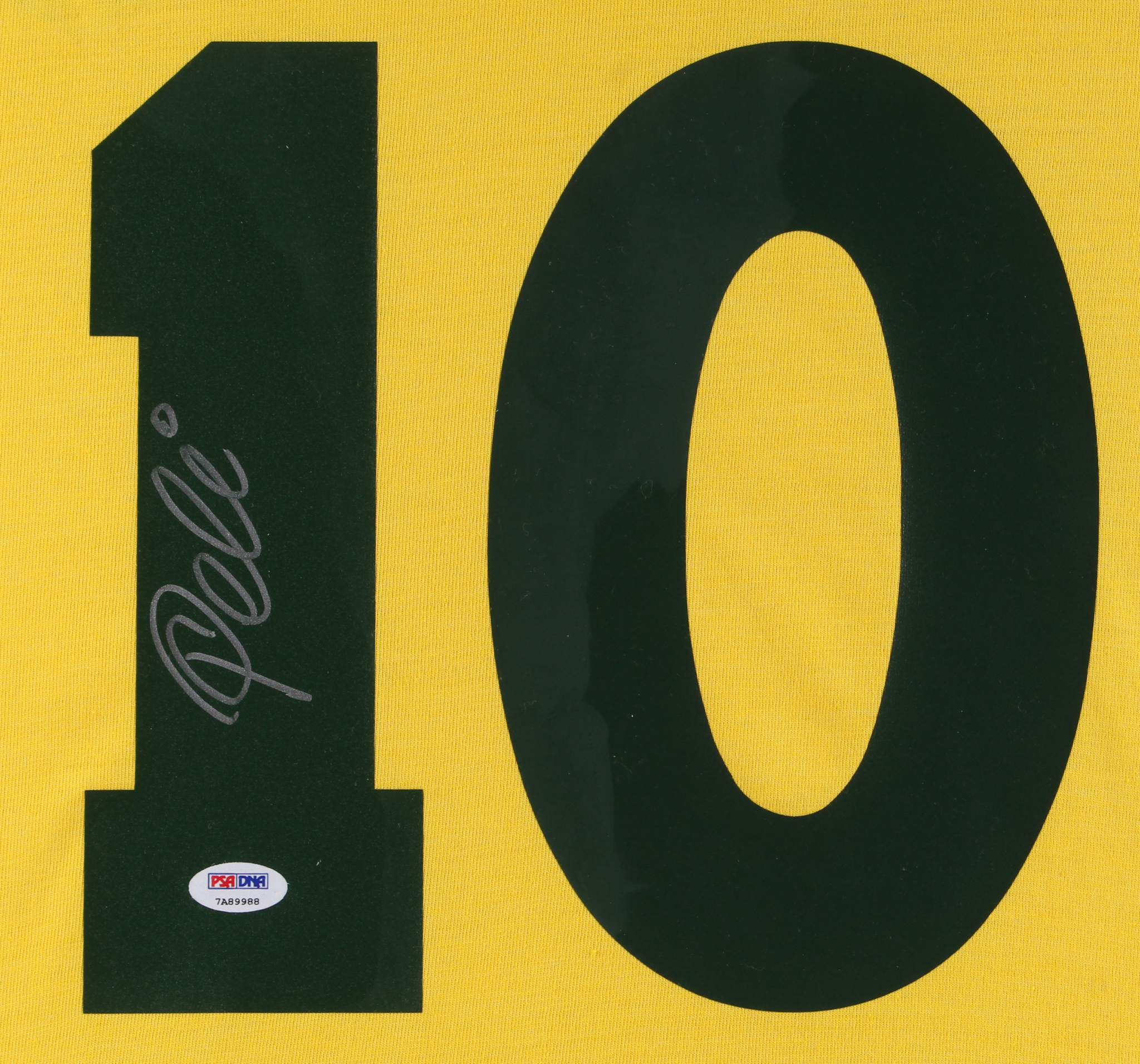 Pele Signed 31.5x36.5 Custom Framed Jersey (PSA COA) at PristineAuction.com Pele Signed 31.5x36.5 Custom Framed Jersey (PSA COA) at PristineAuction.com