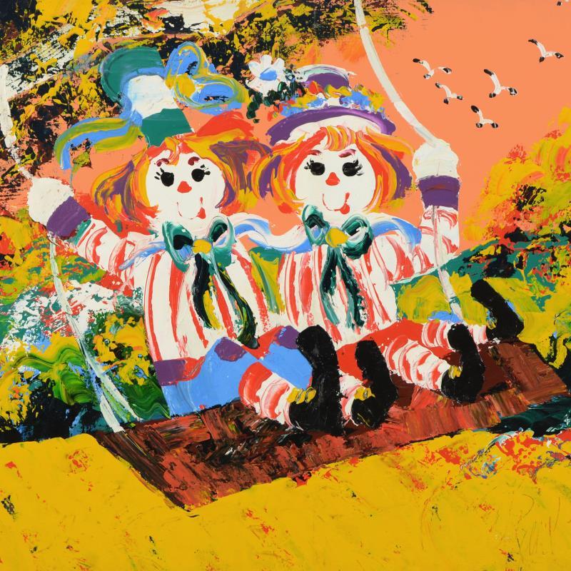 Paul Blaine Henrie Signed "Swingers" 60x40 Original Oil Painting on Canvas at PristineAuction.com Paul Blaine Henrie Signed "Swingers" 60x40 Original Oil Painting on Canvas at PristineAuction.com