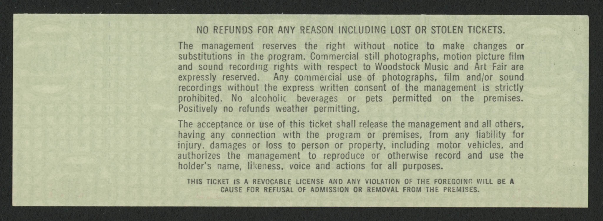 Woodstock Authentic Unused Three-Day Ticket from August 15-17, 1969 at PristineAuction.com Woodstock Authentic Unused Three-Day Ticket from August 15-17, 1969 at PristineAuction.com