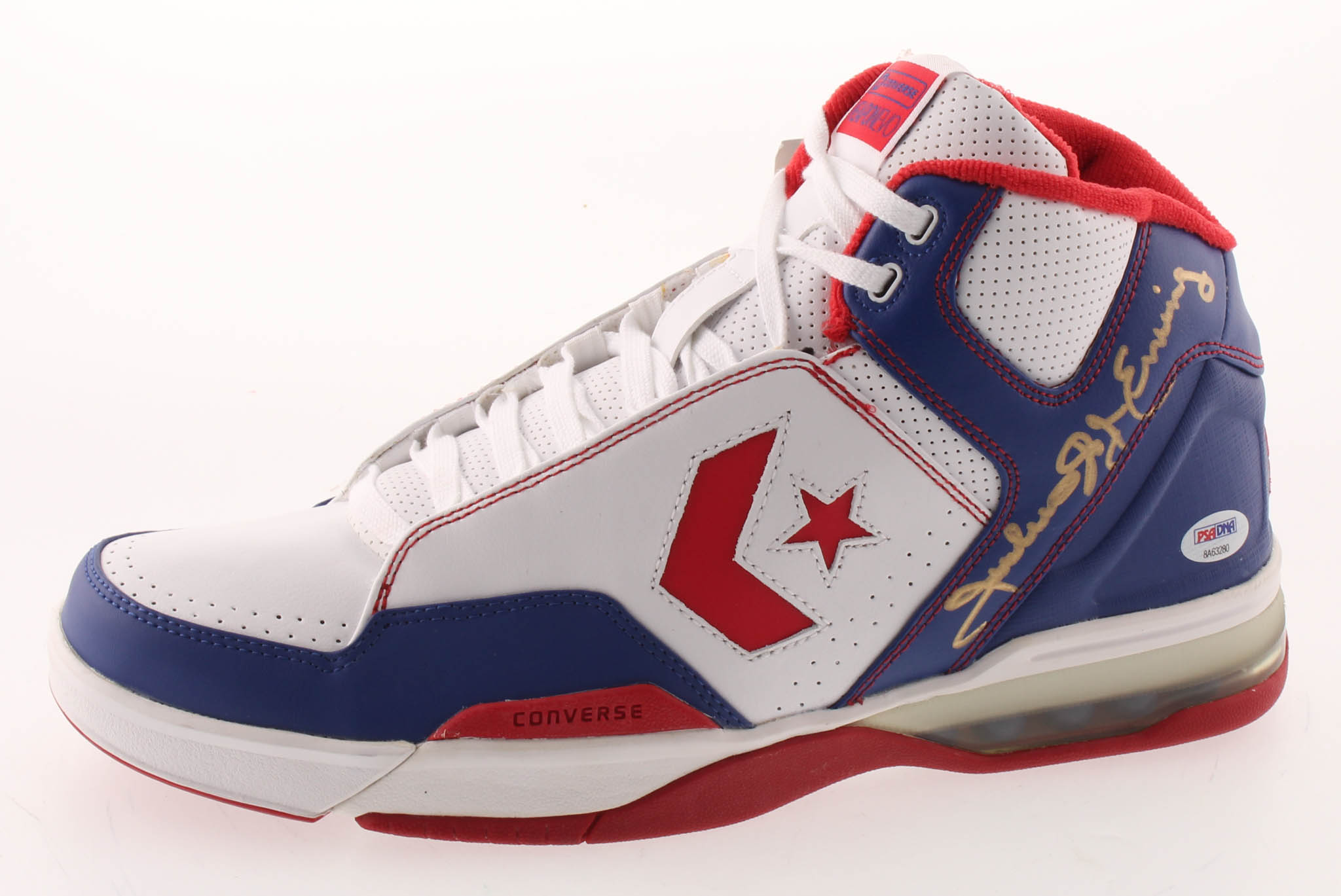 Julius "Dr. J" Erving Signed Vintage Converse Basketball Shoe with Display Case (PSA COA) at PristineAuction.com Julius "Dr. J" Erving Signed Vintage Converse Basketball Shoe with Display Case (PSA COA) at PristineAuction.com