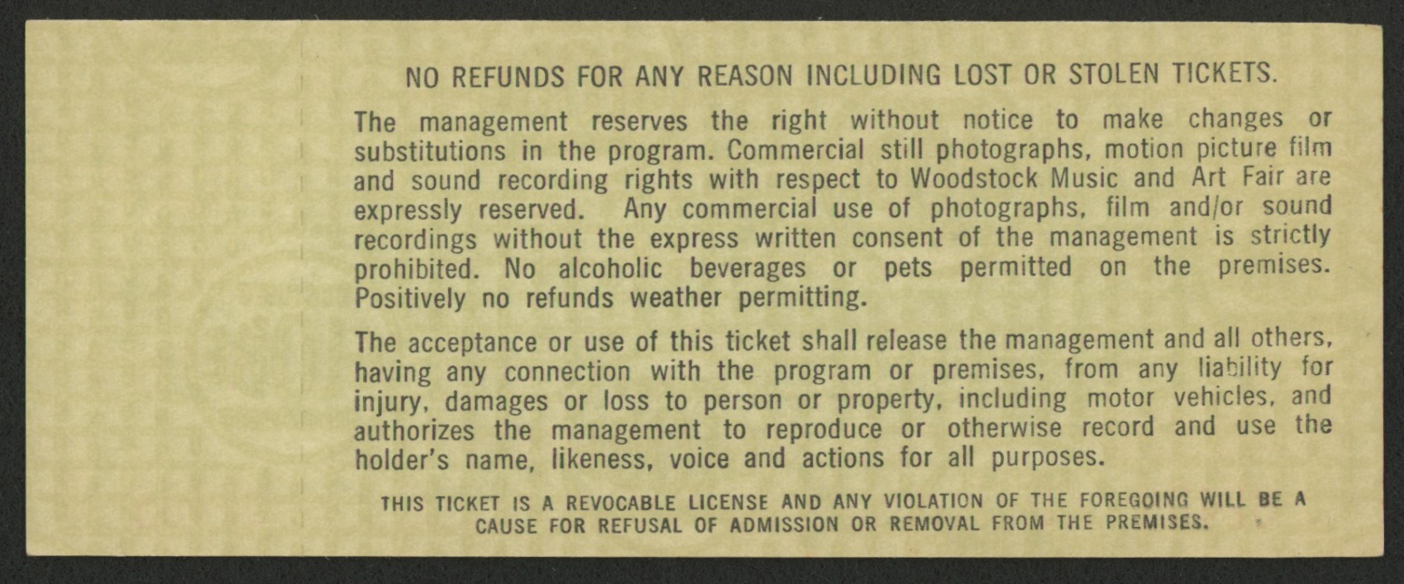 Woodstock Authentic Unused One-Day Ticket From August 16, 1969 at PristineAuction.com Woodstock Authentic Unused One-Day Ticket From August 16, 1969 at PristineAuction.com