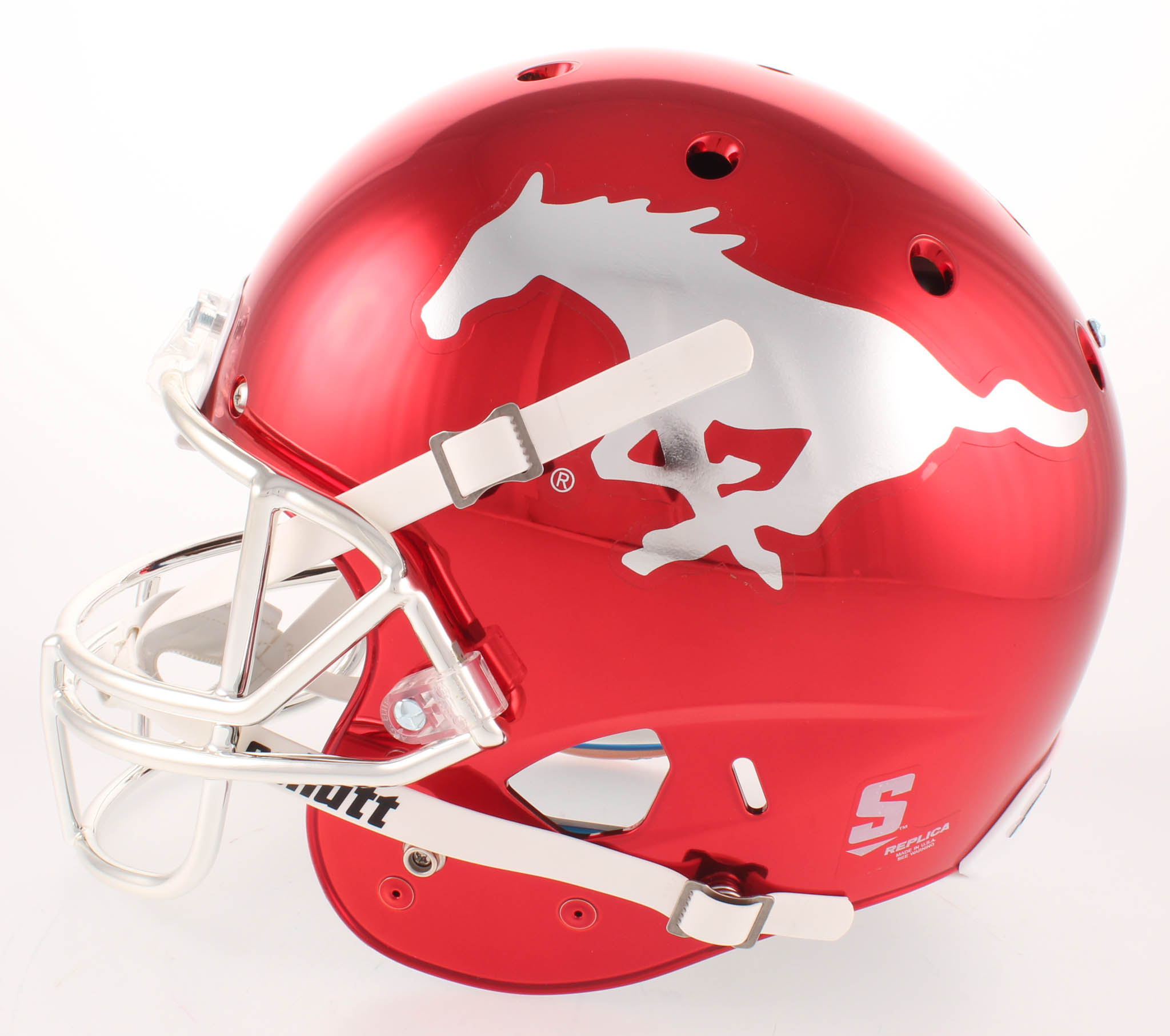 Eric Dickerson Signed SMU Mustangs Full-Size Chrome Helmet Inscribed "Pony Express" (Beckett COA) at PristineAuction.com Eric Dickerson Signed SMU Mustangs Full-Size Chrome Helmet Inscribed "Pony Express" (Beckett COA) at PristineAuction.com