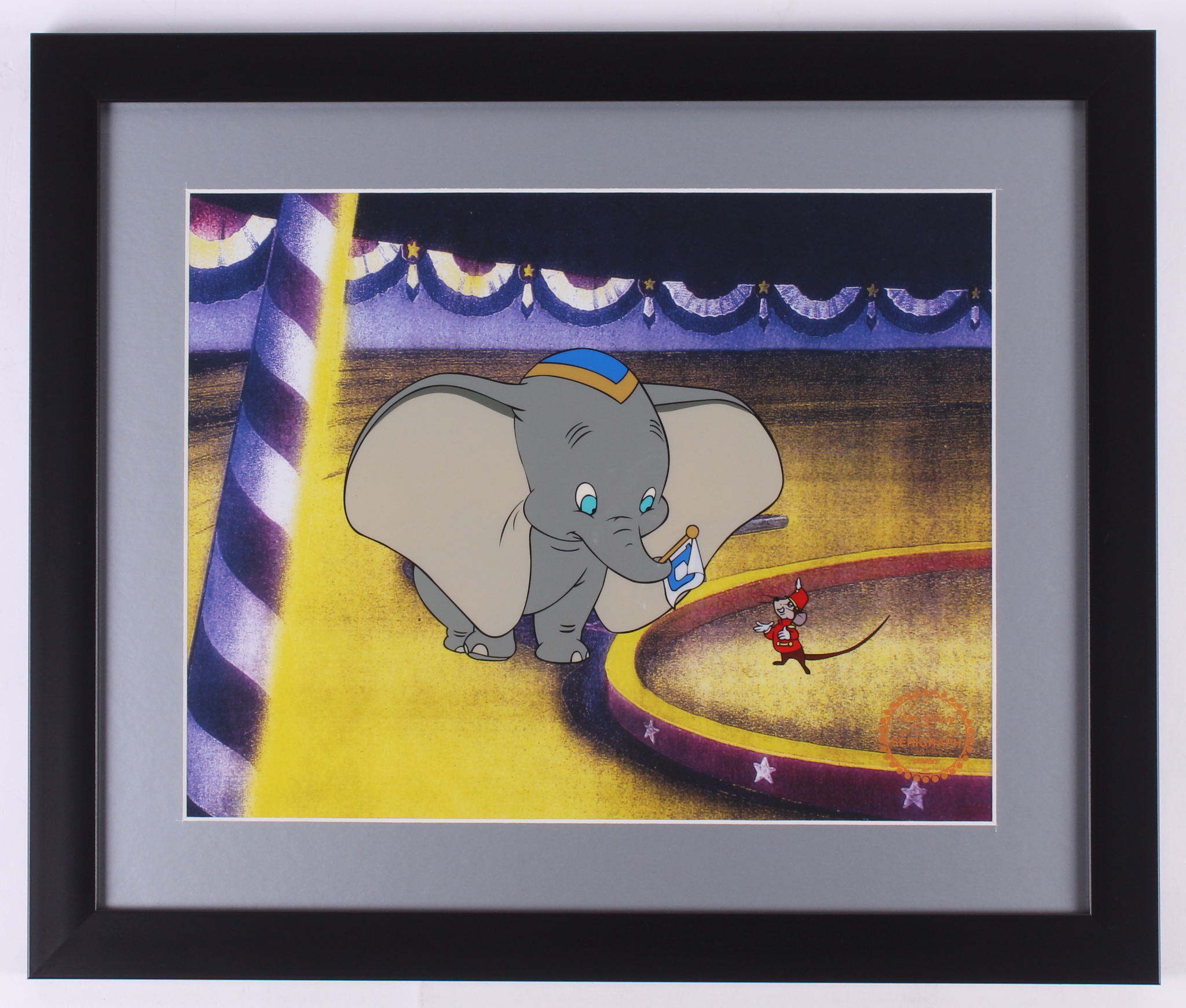 Walt Disney's "Dumbo" 16x19 Custom Framed Animation Serigraph Display at PristineAuction.com Walt Disney's "Dumbo" 16x19 Custom Framed Animation Serigraph Display at PristineAuction.com