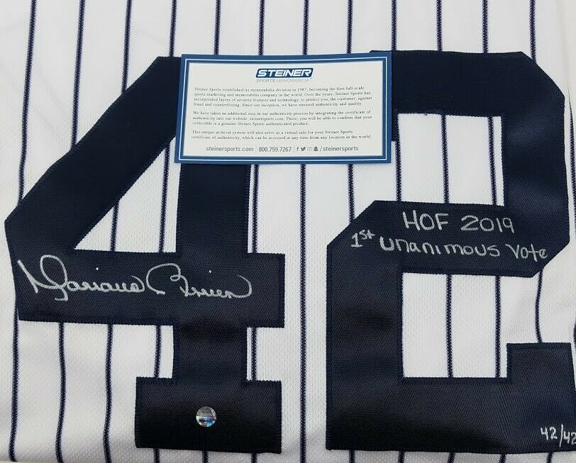 Mariano Rivera Signed New York Yankees LE Jersey Inscribed "HOF 2019" & "1st Unanimous Vote" (Steiner COA) at PristineAuction.com Mariano Rivera Signed New York Yankees LE Jersey Inscribed "HOF 2019" & "1st Unanimous Vote" (Steiner COA) at PristineAuction.com