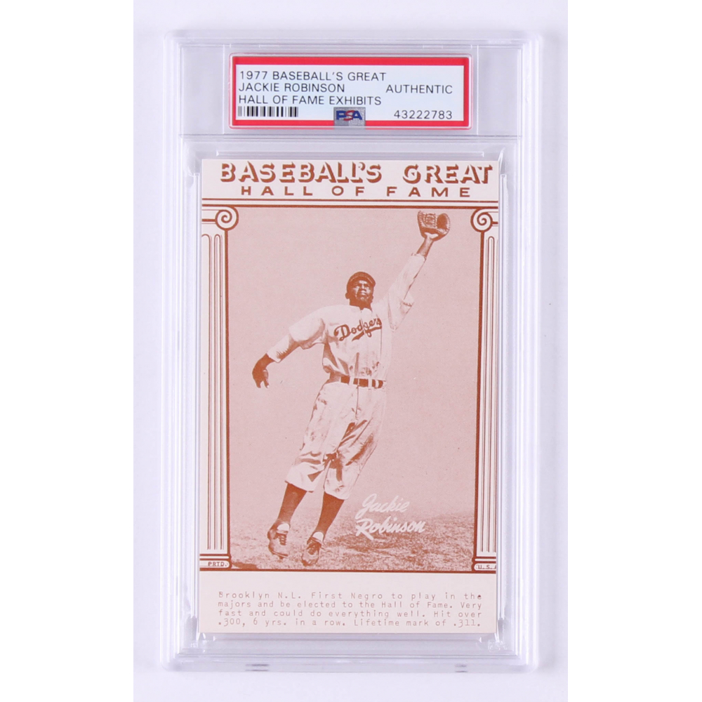 1977 Jackie Robinson Baseball's Great Hall of Fame Exhibits Card (PSA