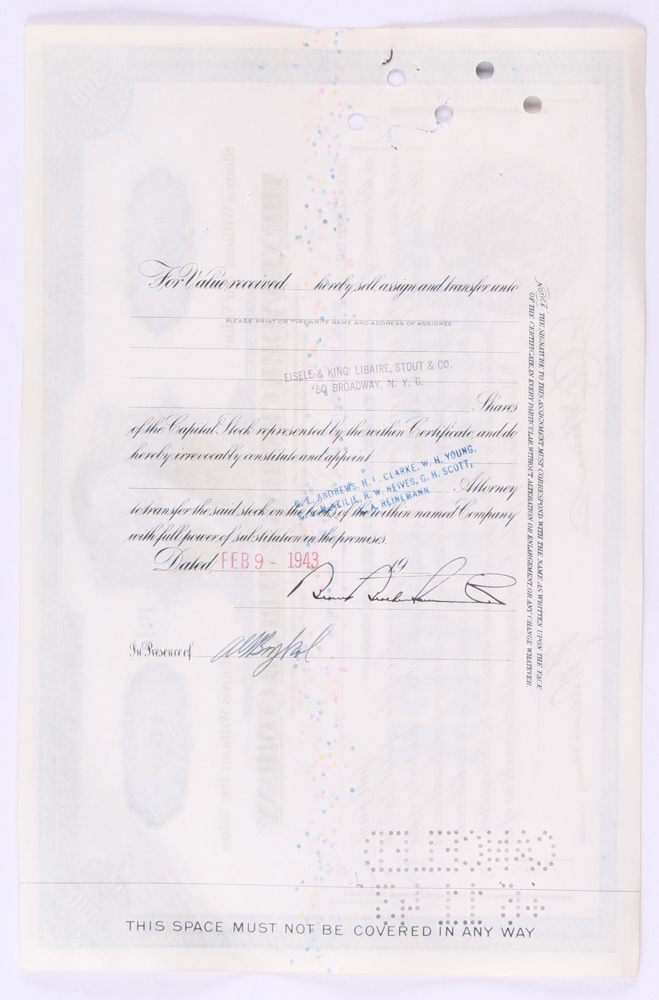 Vintage 1940 "The Pennsylvania Railroad Company" (100) Shares Stock Certificate at PristineAuction.com Vintage 1940 "The Pennsylvania Railroad Company" (100) Shares Stock Certificate at PristineAuction.com