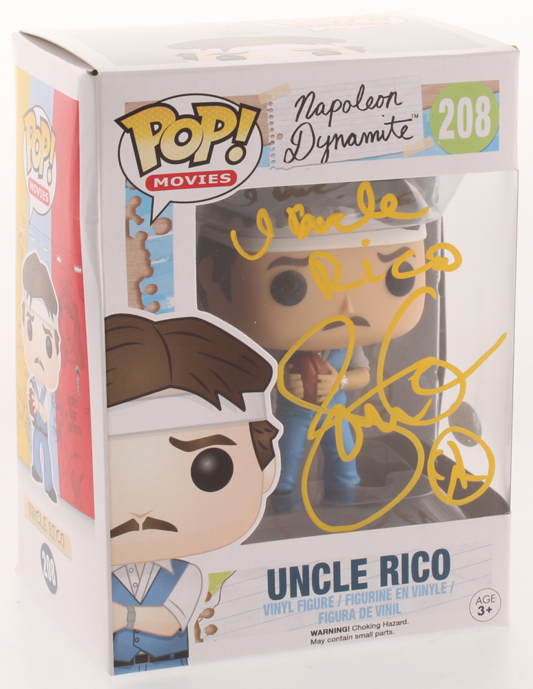 Jon Gries Signed "Napoleon Dynamite" #208 Uncle Rico Funko Pop Vinyl Figure Inscribed "Uncle Rico" (JSA COA) at PristineAuction.com Jon Gries Signed "Napoleon Dynamite" #208 Uncle Rico Funko Pop Vinyl Figure Inscribed "Uncle Rico" (JSA COA) at PristineAuction.com