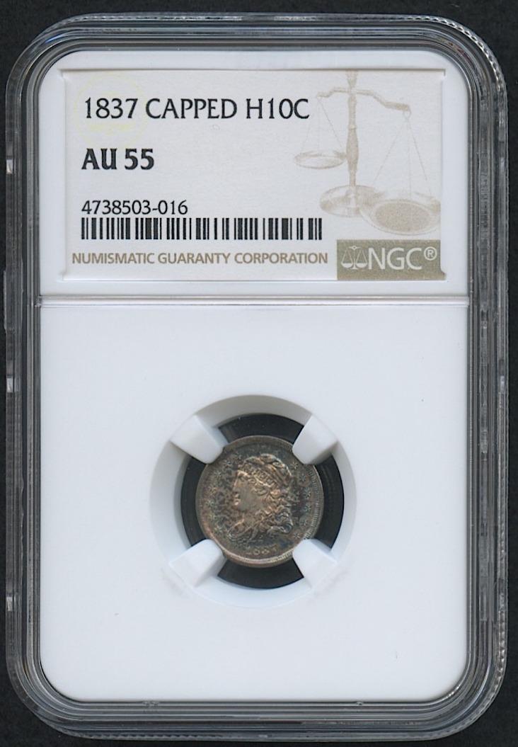 1837 H10C Capped Bust Half Dime (NGC AU 55) at PristineAuction.com 1837 H10C Capped Bust Half Dime (NGC AU 55) at PristineAuction.com