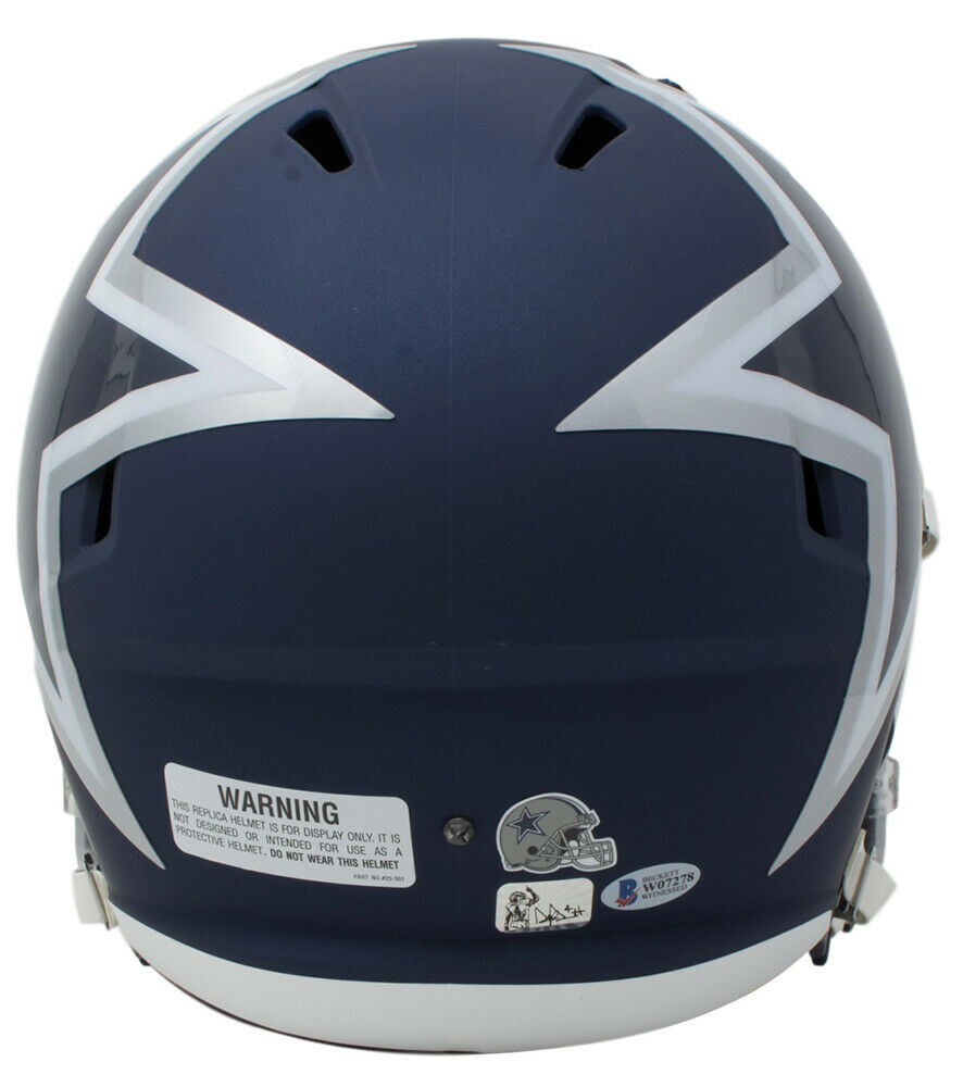 Dak Prescott Signed Dallas Cowboys Full-Size Matte Blue Speed Helmet (Beckett COA & Prescott Hologram) at PristineAuction.com Dak Prescott Signed Dallas Cowboys Full-Size Matte Blue Speed Helmet (Beckett COA & Prescott Hologram) at PristineAuction.com