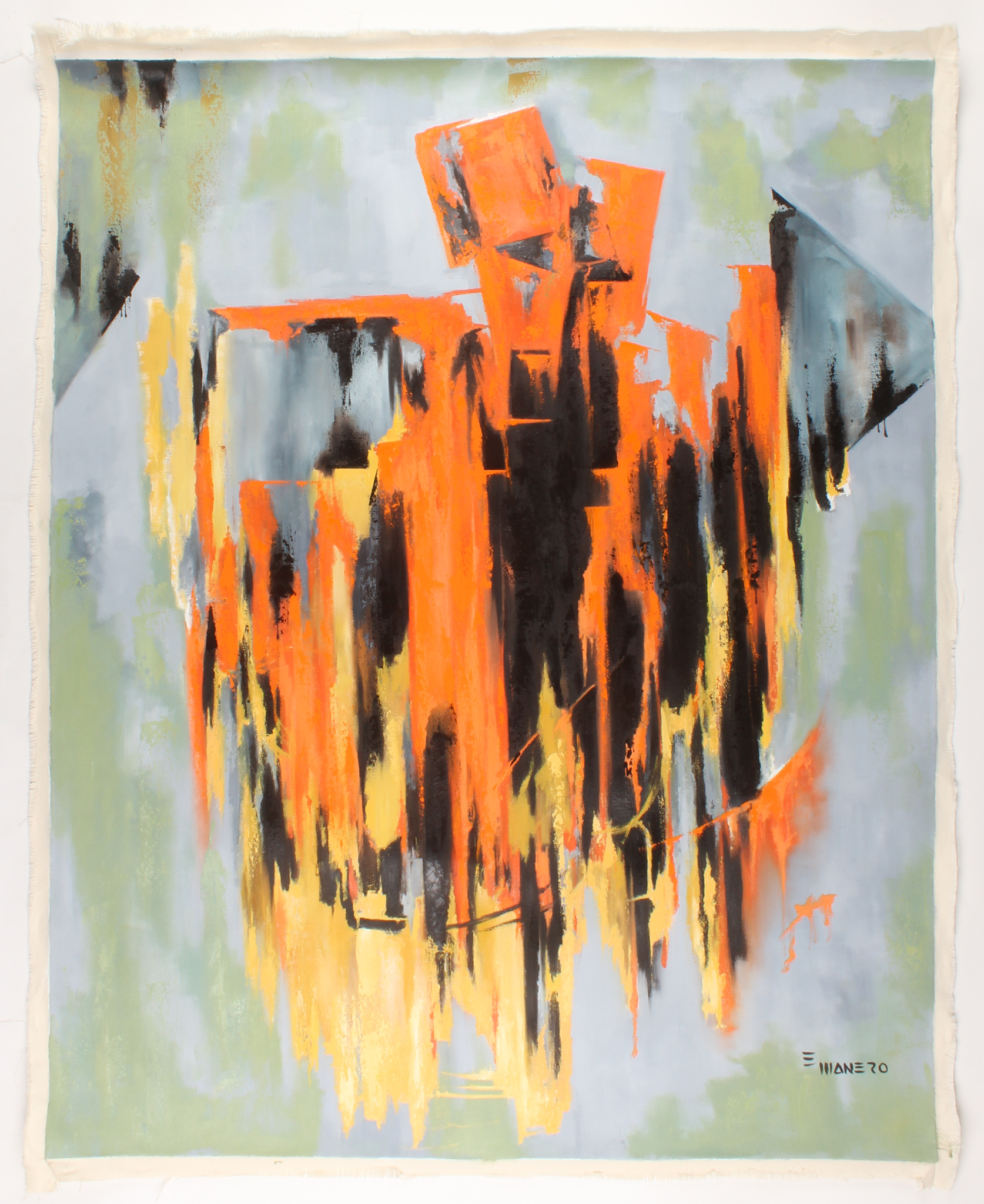 Eder Manero Signed "Somebody Watching" 31x39 Original Oil Painting on Canvas (PA LOA) at PristineAuction.com Eder Manero Signed "Somebody Watching" 31x39 Original Oil Painting on Canvas (PA LOA) at PristineAuction.com