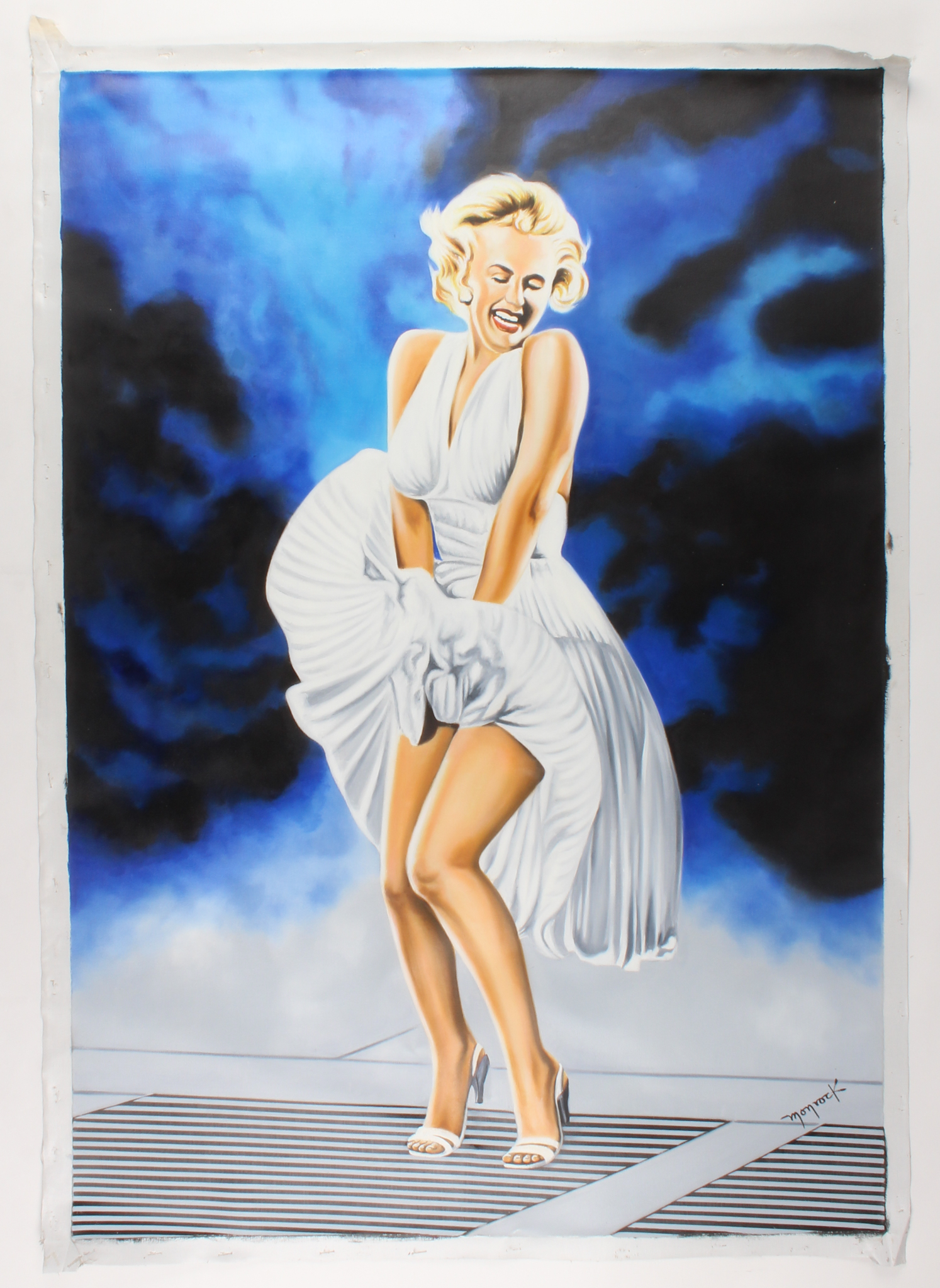 Hector Monroy Signed "Marilyn Monroe" 28x39 Original Oil Painting on Canvas (PA LOA) at PristineAuction.com Hector Monroy Signed "Marilyn Monroe" 28x39 Original Oil Painting on Canvas (PA LOA) at PristineAuction.com