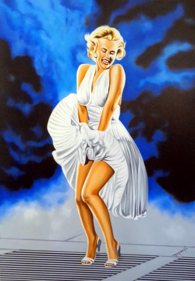 Hector Monroy Signed "Marilyn Monroe" 28x39 Original Oil Painting on Canvas (PA LOA) at PristineAuction.com Hector Monroy Signed "Marilyn Monroe" 28x39 Original Oil Painting on Canvas (PA LOA) at PristineAuction.com