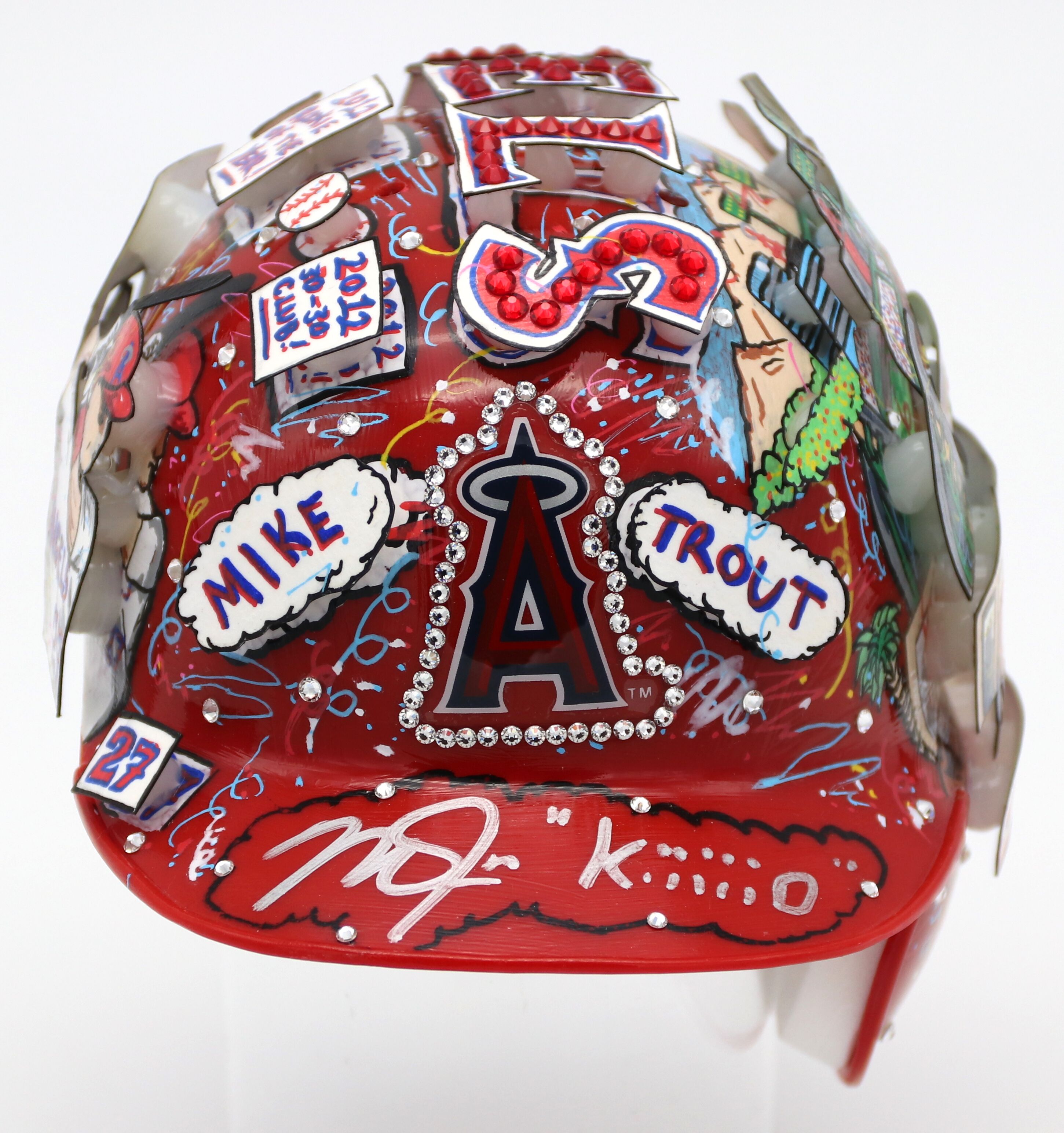 Mike Trout Signed Los Angeles Angels LE Mini Batting Helmet Inscribed "Kiiiiid" Hand-Painted by Charles Fazzino (MLB Hologram & Fazzino LOA) at PristineAuction.com Mike Trout Signed Los Angeles Angels LE Mini Batting Helmet Inscribed "Kiiiiid" Hand-Painted by Charles Fazzino (MLB Hologram & Fazzino LOA) at PristineAuction.com