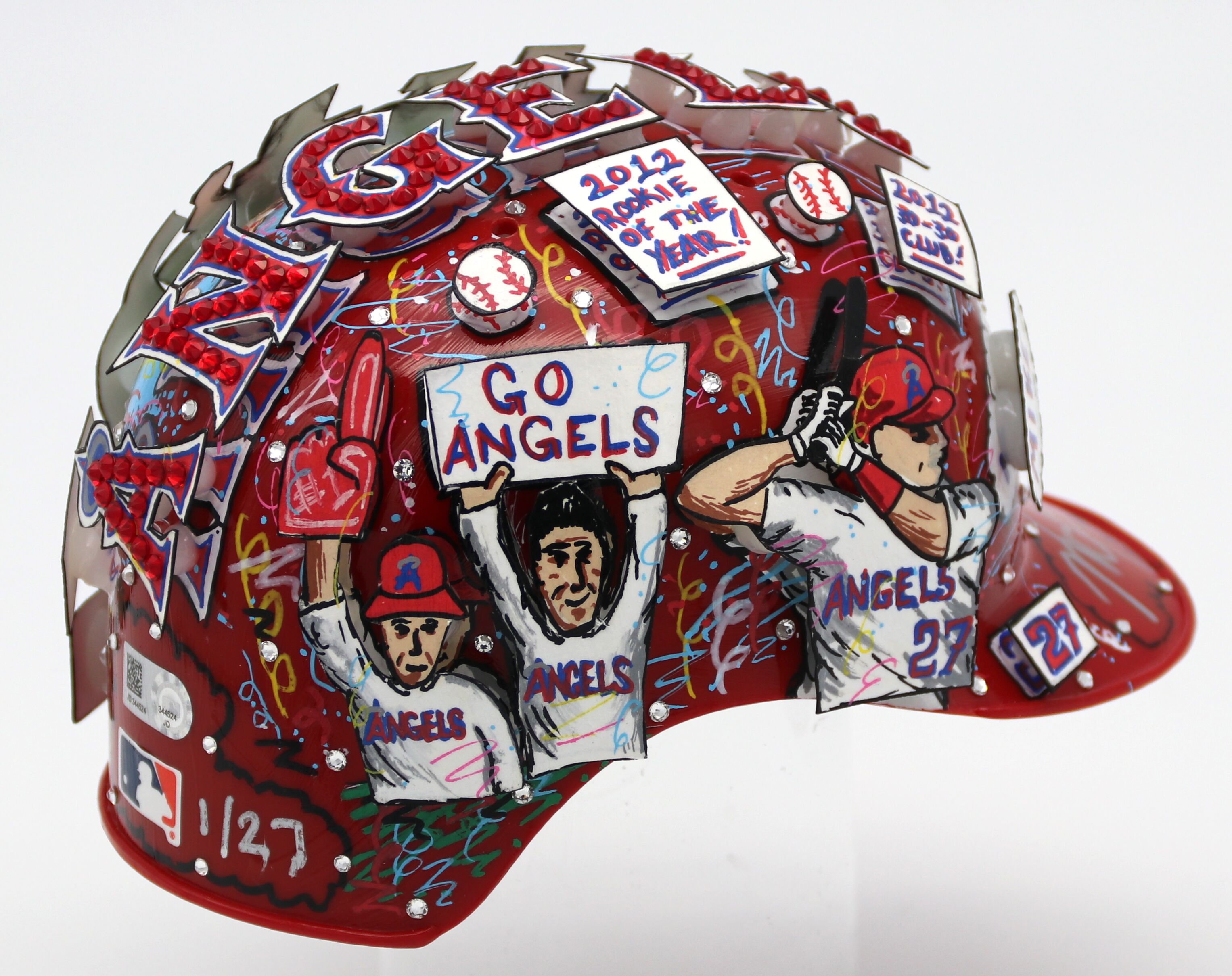 Mike Trout Signed Los Angeles Angels LE Mini Batting Helmet Inscribed "Kiiiiid" Hand-Painted by Charles Fazzino (MLB Hologram & Fazzino LOA) at PristineAuction.com Mike Trout Signed Los Angeles Angels LE Mini Batting Helmet Inscribed "Kiiiiid" Hand-Painted by Charles Fazzino (MLB Hologram & Fazzino LOA) at PristineAuction.com