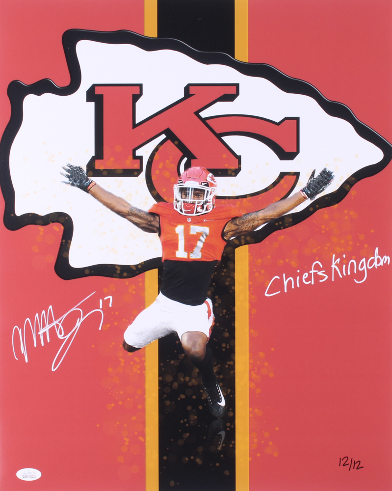Mecole Hardman Signed LE Kansas City Chiefs 16x20 Photo Inscribed "Chiefs Kingdom" (JSA COA) at PristineAuction.com Mecole Hardman Signed LE Kansas City Chiefs 16x20 Photo Inscribed "Chiefs Kingdom" (JSA COA) at PristineAuction.com