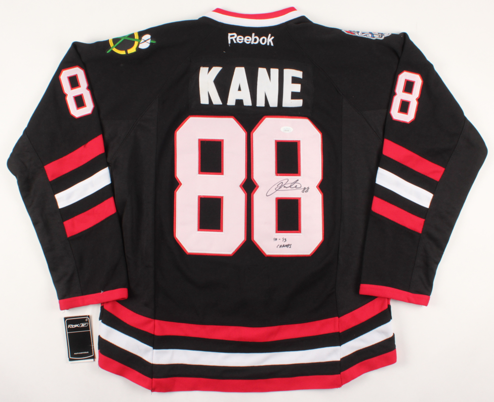 Patrick Kane Signed Chicago Blackhawks Jersey Inscribed "'10 - '13 Champs" (JSA COA) at PristineAuction.com Patrick Kane Signed Chicago Blackhawks Jersey Inscribed "'10 - '13 Champs" (JSA COA) at PristineAuction.com