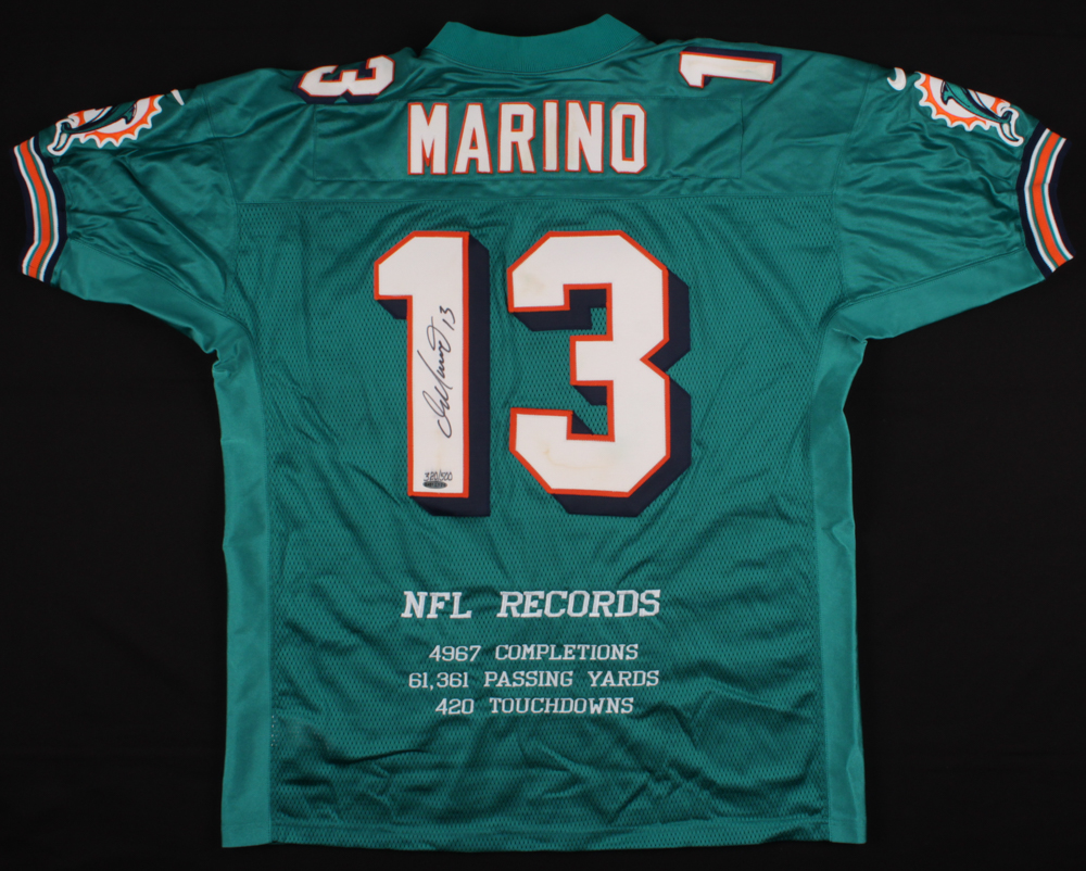 Dan Marino Signed LE Miami Dolphins NFL Records Jersey (UDA Hologram) at PristineAuction.com Dan Marino Signed LE Miami Dolphins NFL Records Jersey (UDA Hologram) at PristineAuction.com